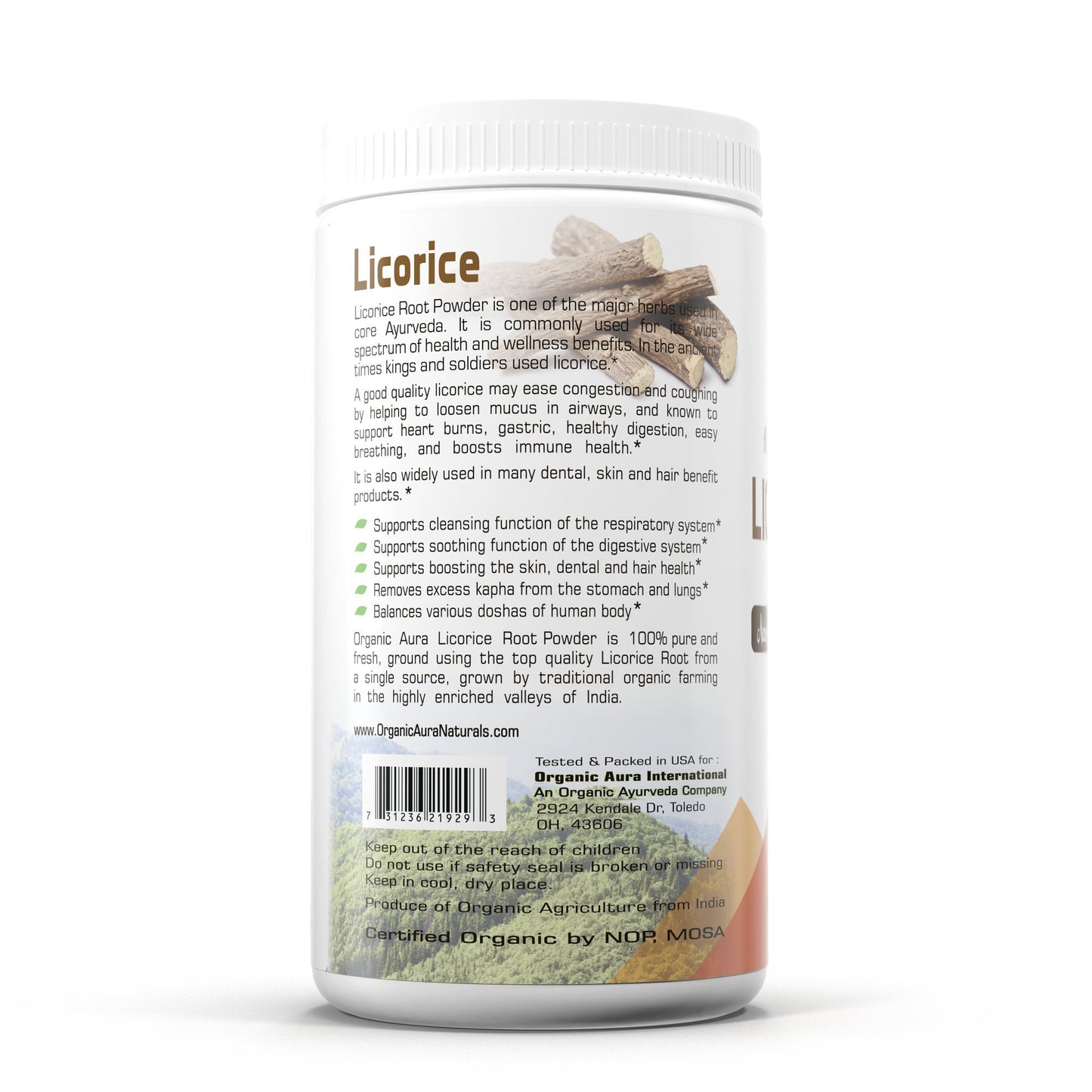Organic Aura Licorice Root Powder Very Fine Powder, 16 oz
