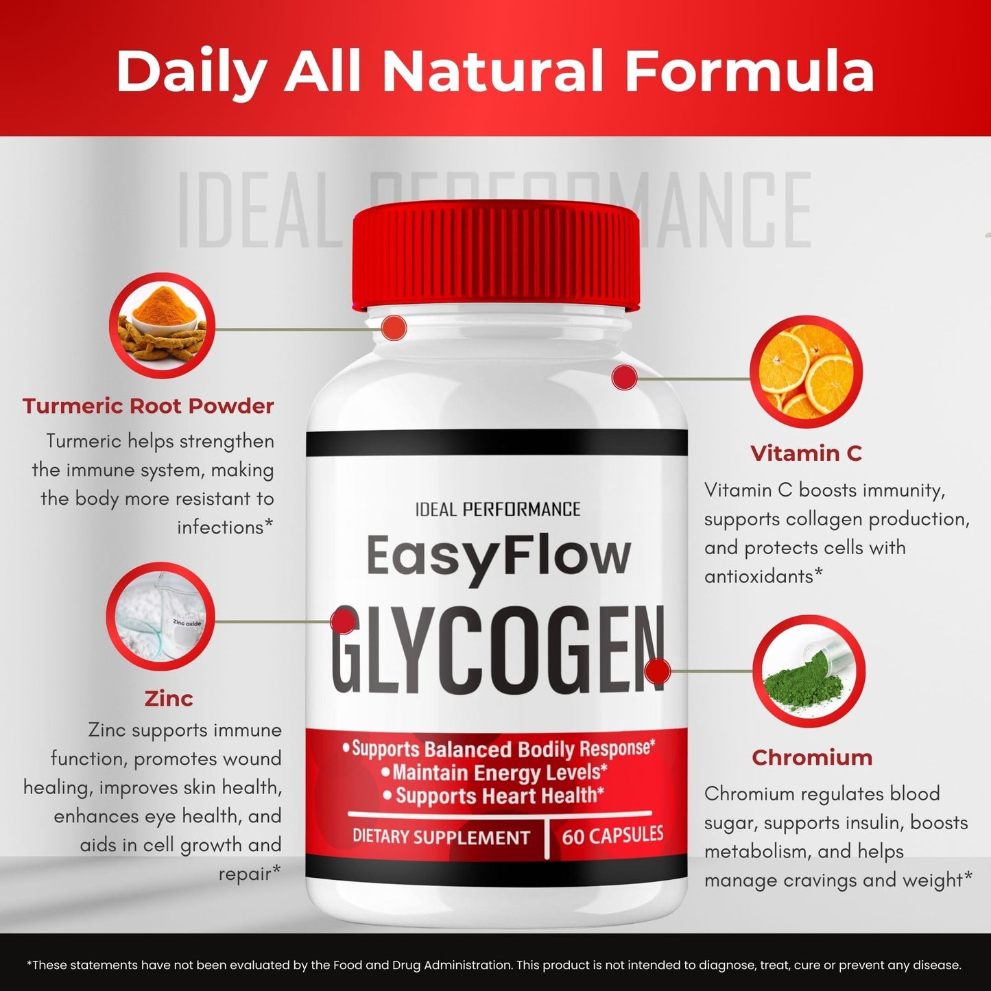 IDEAL PERFORMANCE Easy Flow Glycogen Support Capsules, 60 Capsules
