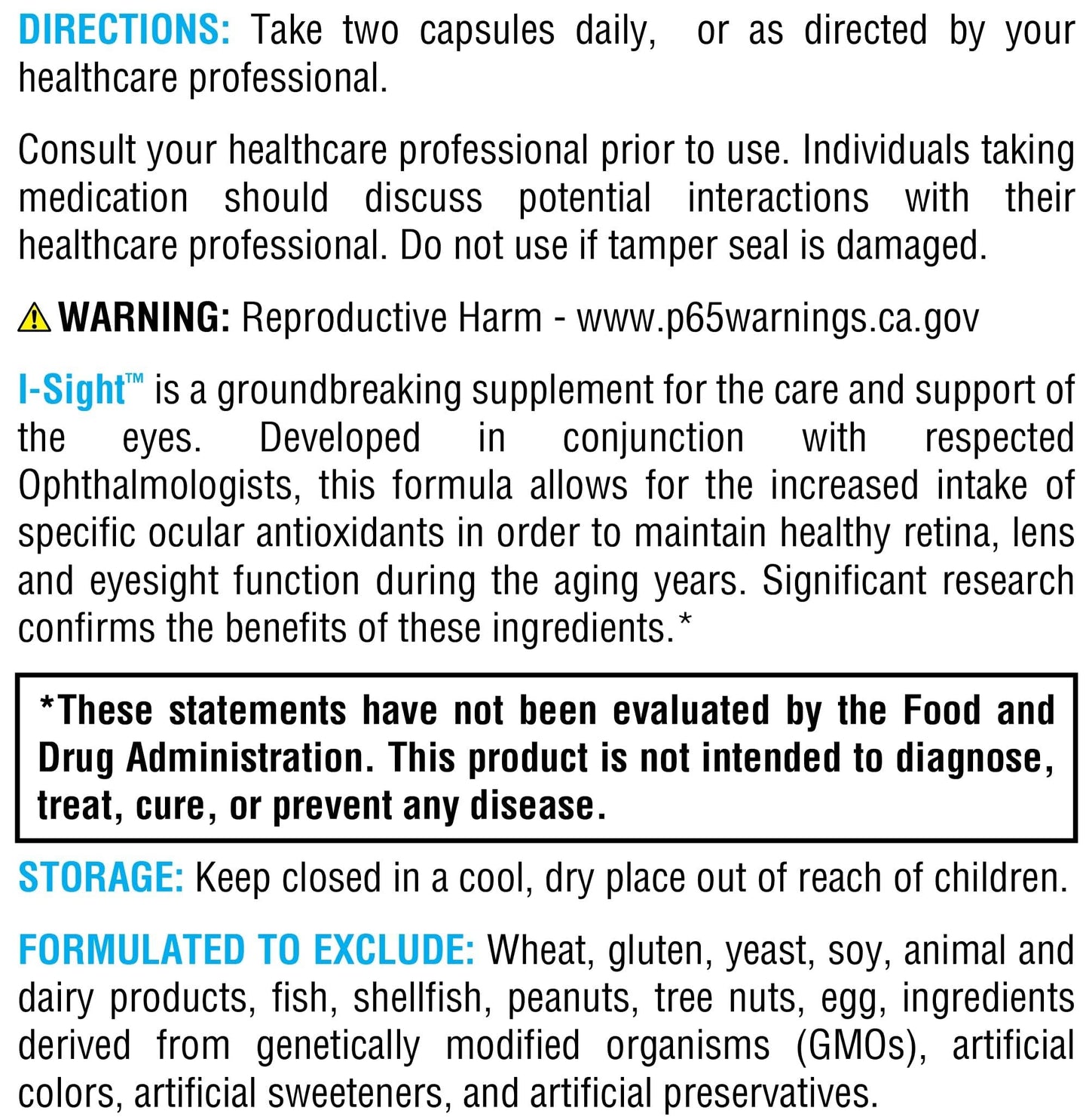 XYMOGEN I-Sight Eye Health & Vision Support Antioxidant Nutrient Formula Aids Macula, Retina & Lens Health 60 Capsules