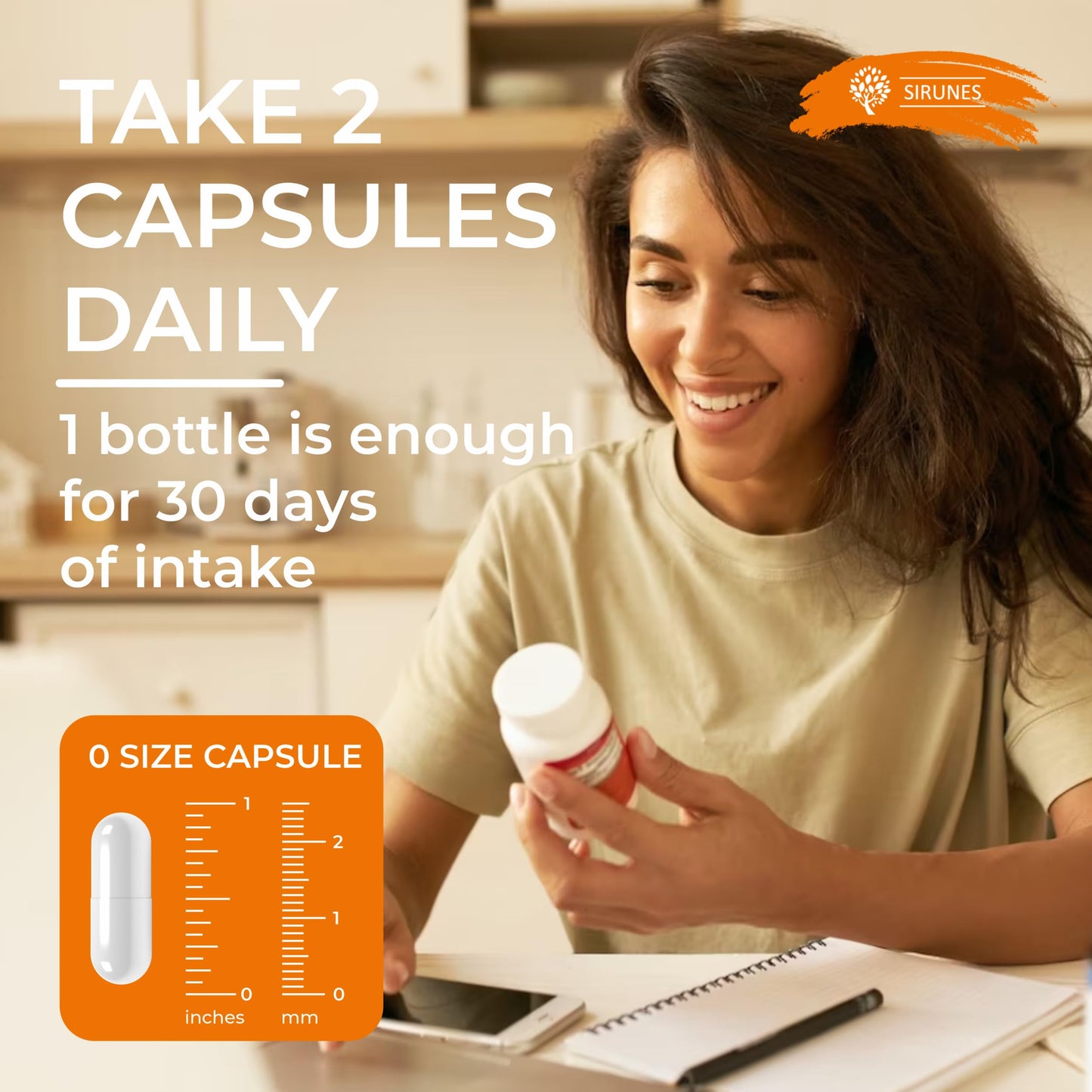 SIRUNES Fish Collagen Peptides 100 Capsules