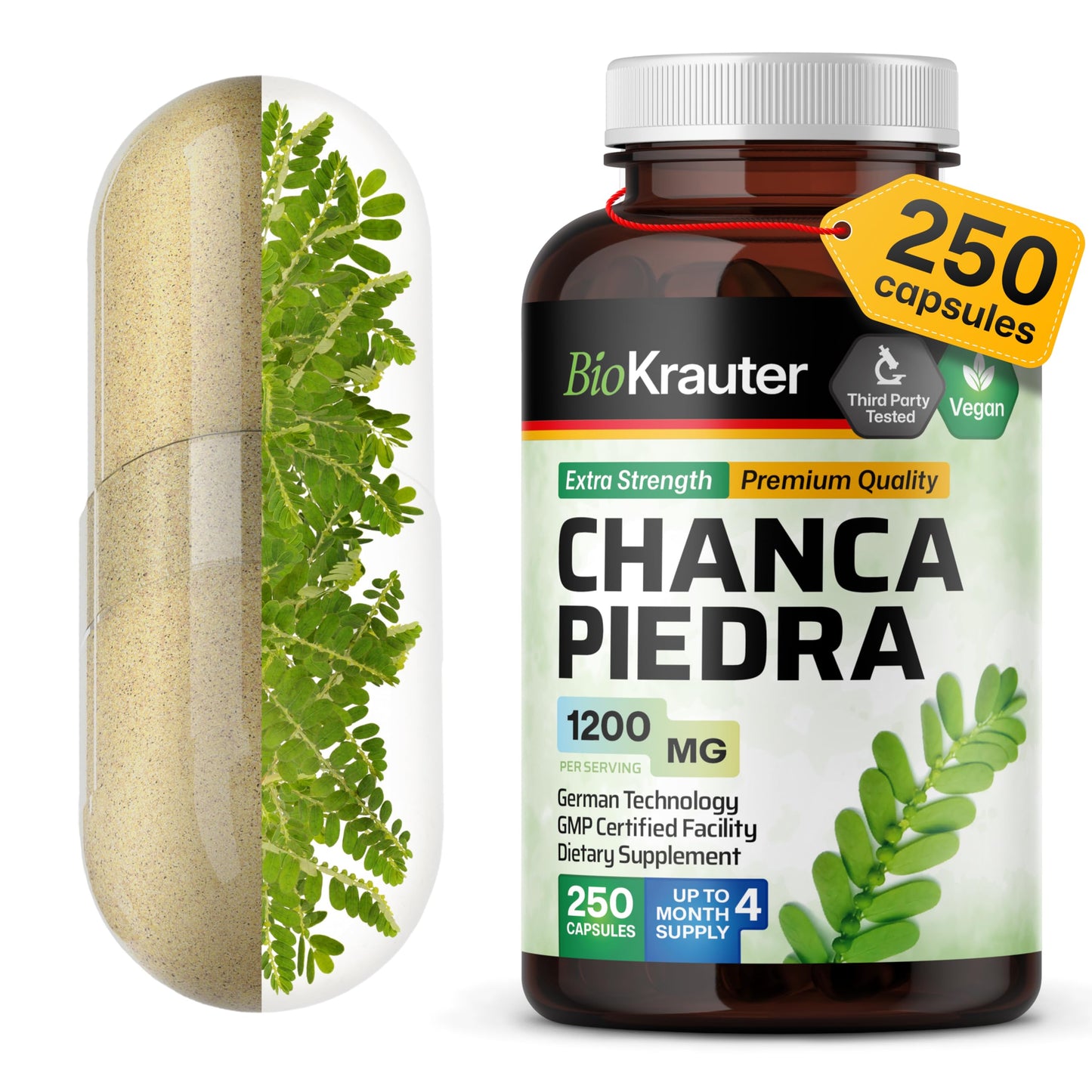 BIO KRAUTER Chanca Piedra for Kidney Support Capsules 250