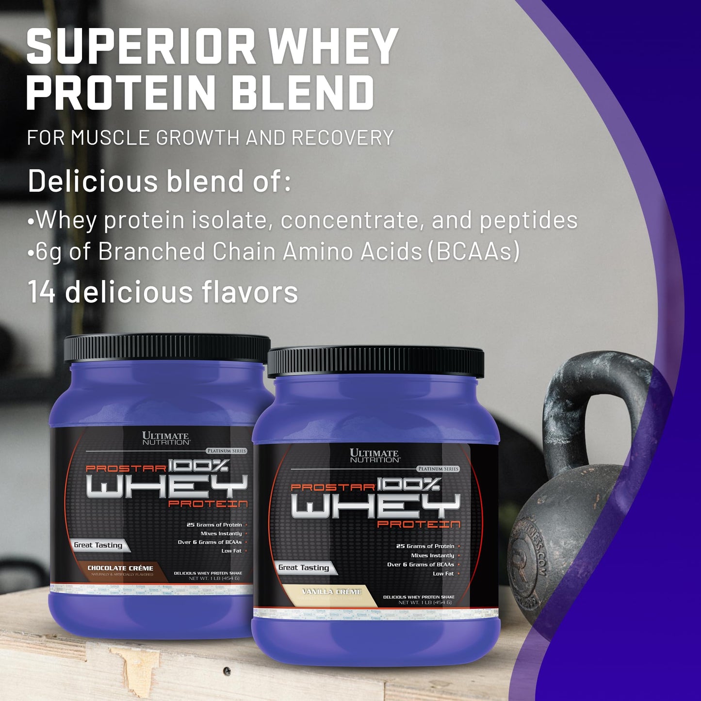Ultimate Nutrition Prostar Whey Protein Isolate Powder, Chocolate Crème, 1 lb, 16 Servings