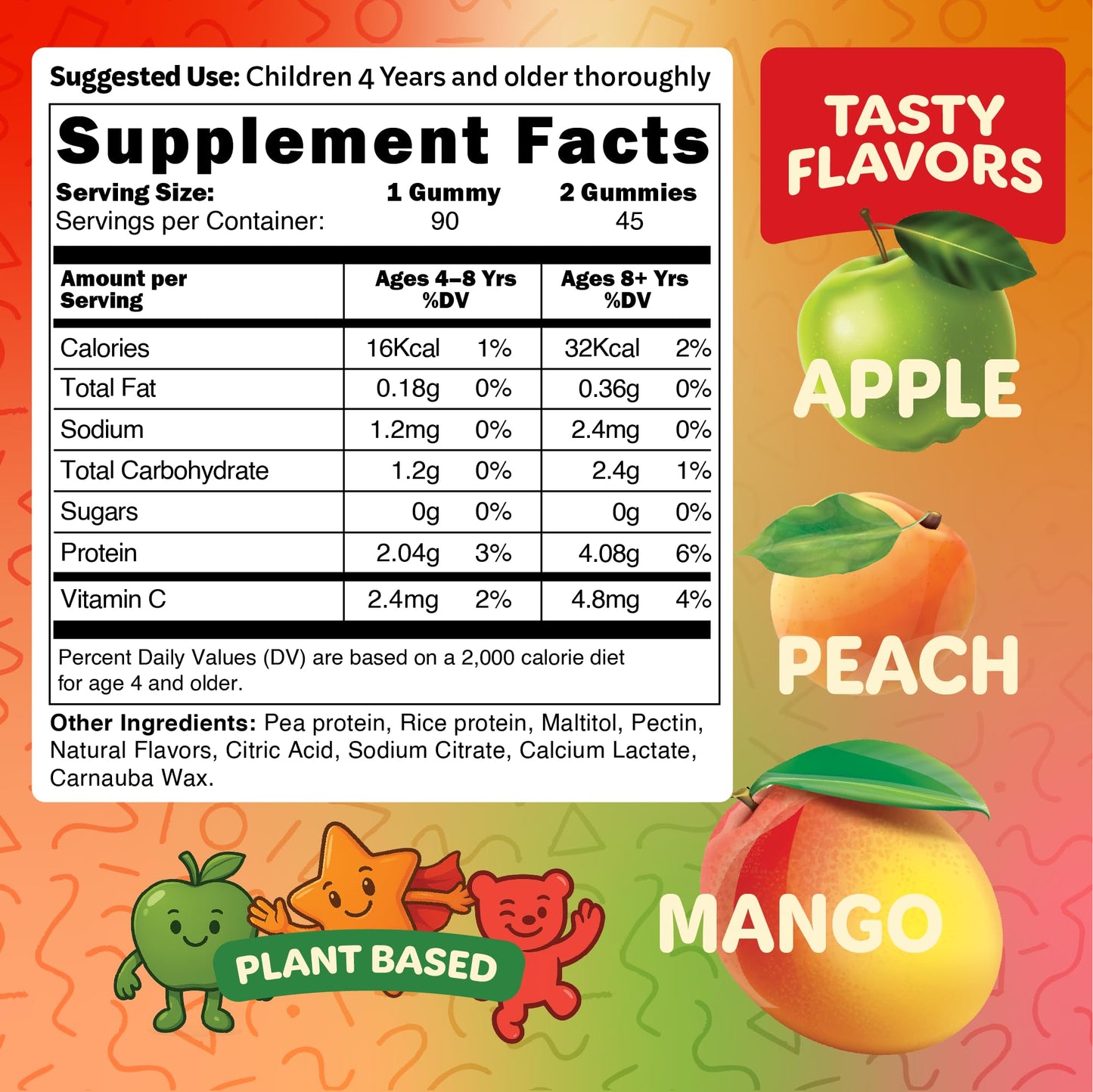 Bear Bites Gummies Plant Based Kids Protein Gummy 90 Count