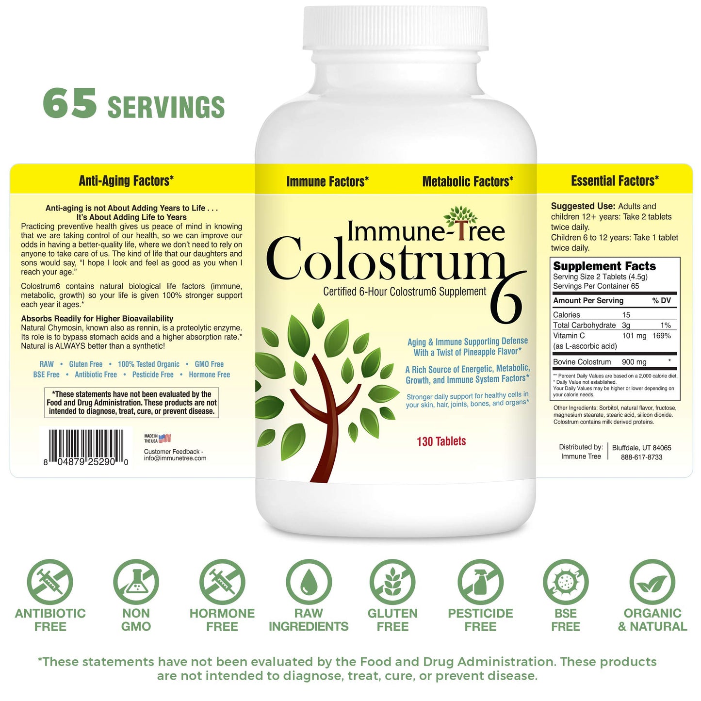 Immune-Tree Colostrum6 Chewable, 130 Lozenges
