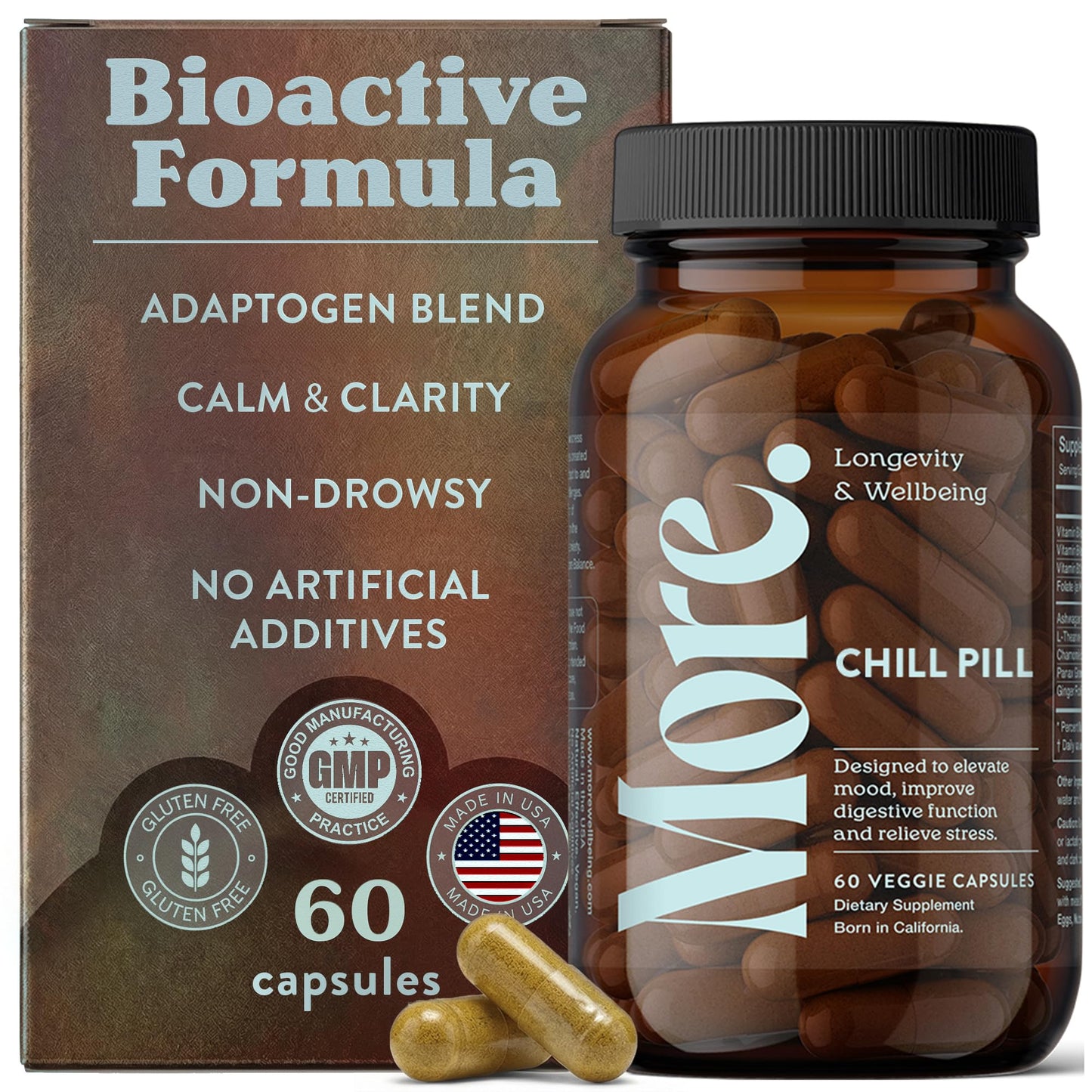 More. Longevity & Wellbeing Chill Pill Capsules, 60 Capsules