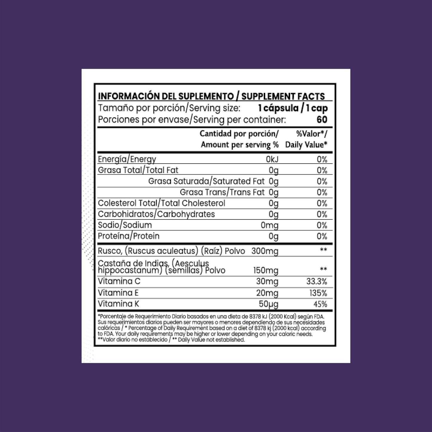 CLÍNICA DR. VEGA Horse Chestnut with Nettle + Vitamin C and B6, 60 Capsules