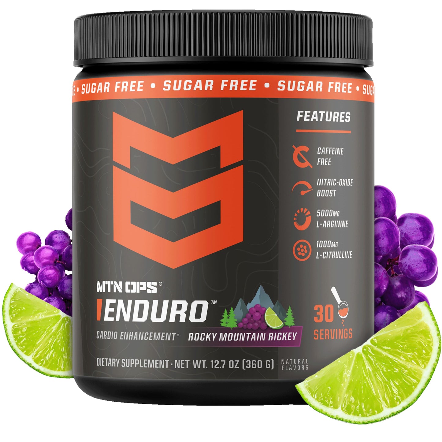 MTN OPS Enduro Stim-Free Pump Pre Workout Powder 11.6 Ounce