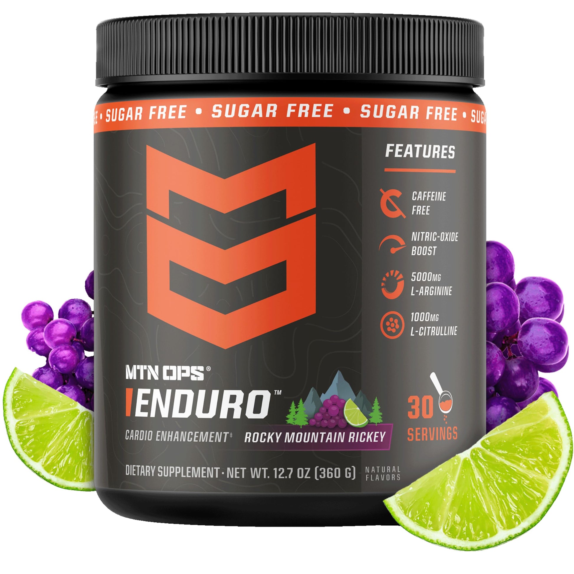 MTN OPS Enduro Stim-Free Pump Pre Workout Powder 11.6 Ounce