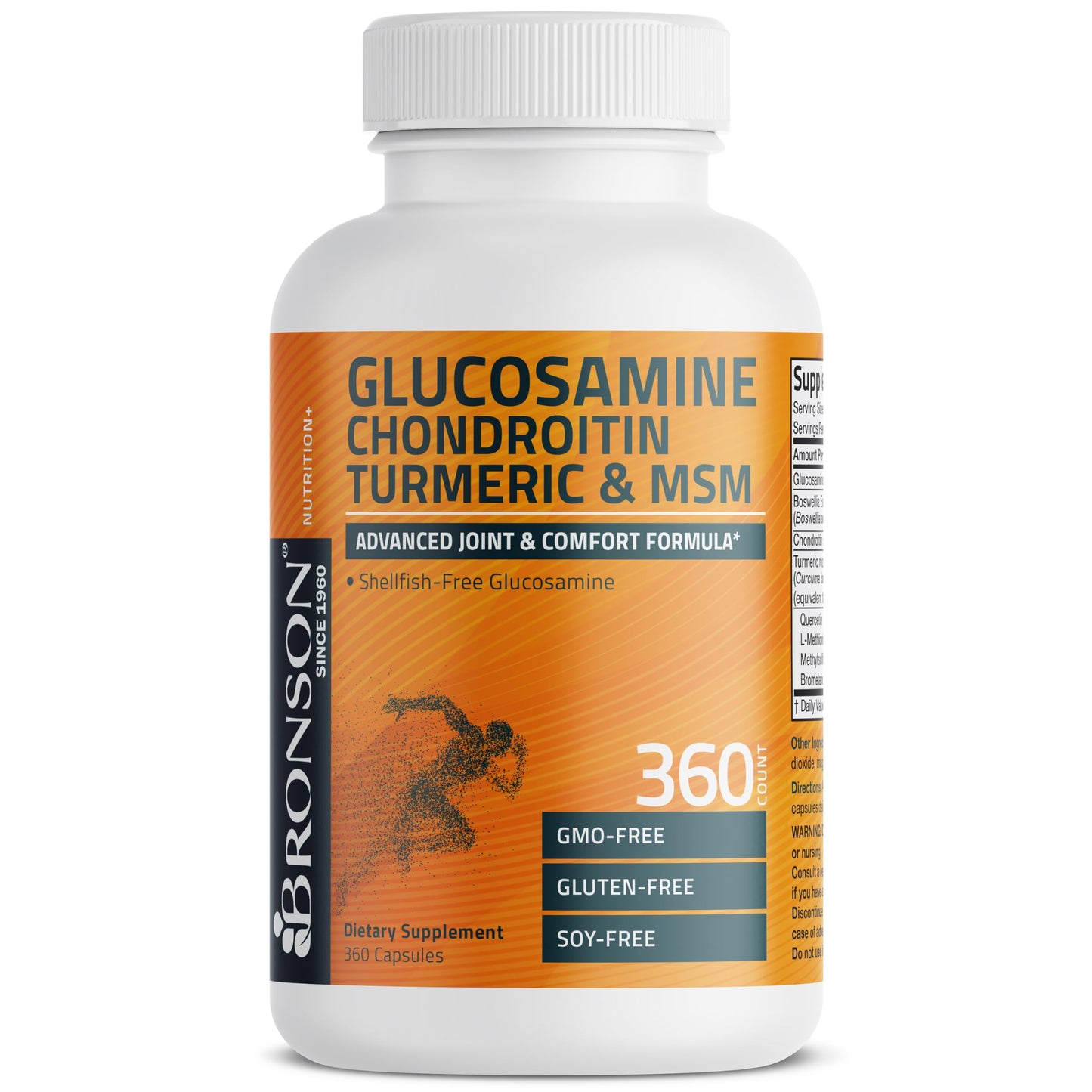 Bronson Glucosamine Chondroitin Turmeric & MSM Advanced Joint & Cartilage Formula Capsules, 360