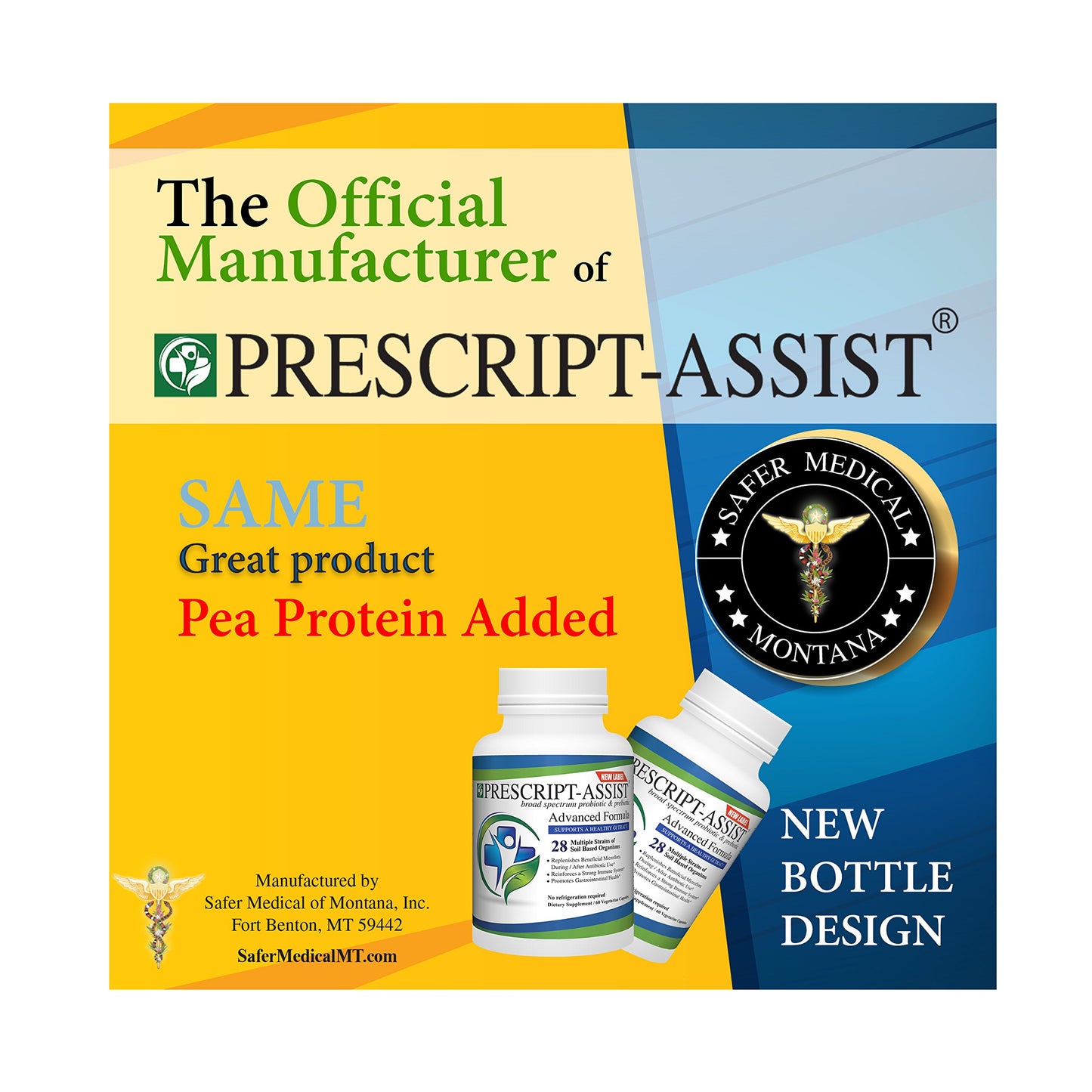 Prescript-Assist Prebiotics & Probiotics for Digestive & Immune Health with Pea Protein Advanced - Plant-Based 28 Strains Soil Microflora - Vegan, Supports Muscle Recovery & Gut Health Capsules, 60 Count