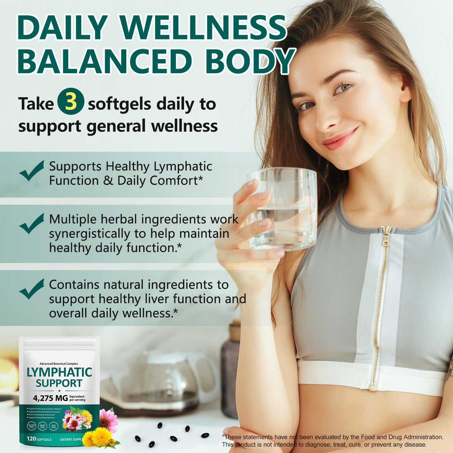 LTQXGT Lymphatic Support Supplement Softgels 120