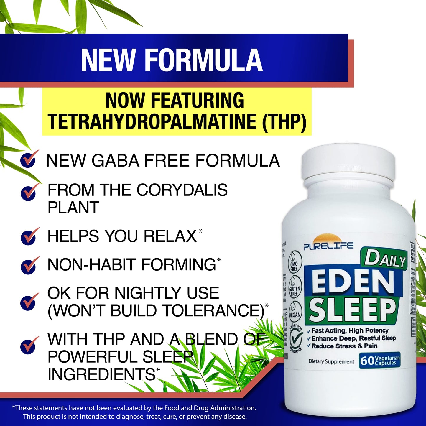 PureLife Supplements Eden Daily Sleep 60 Capsules