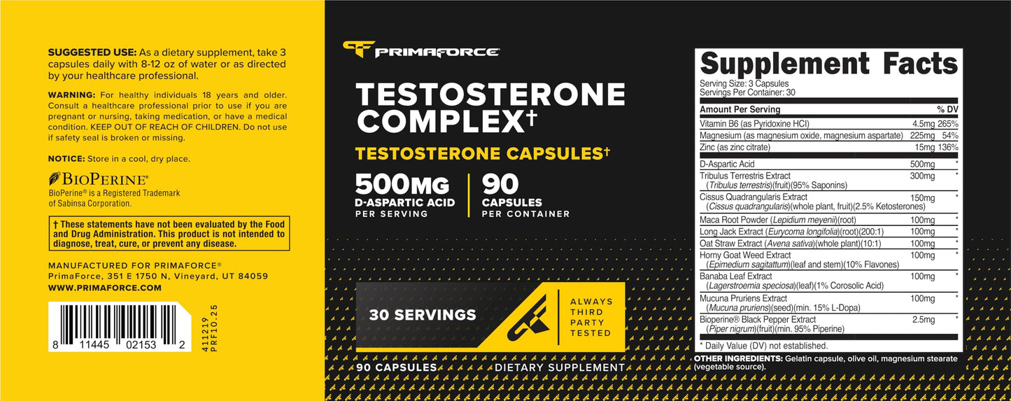 Primaforce Testosterone Complex 90 Capsules