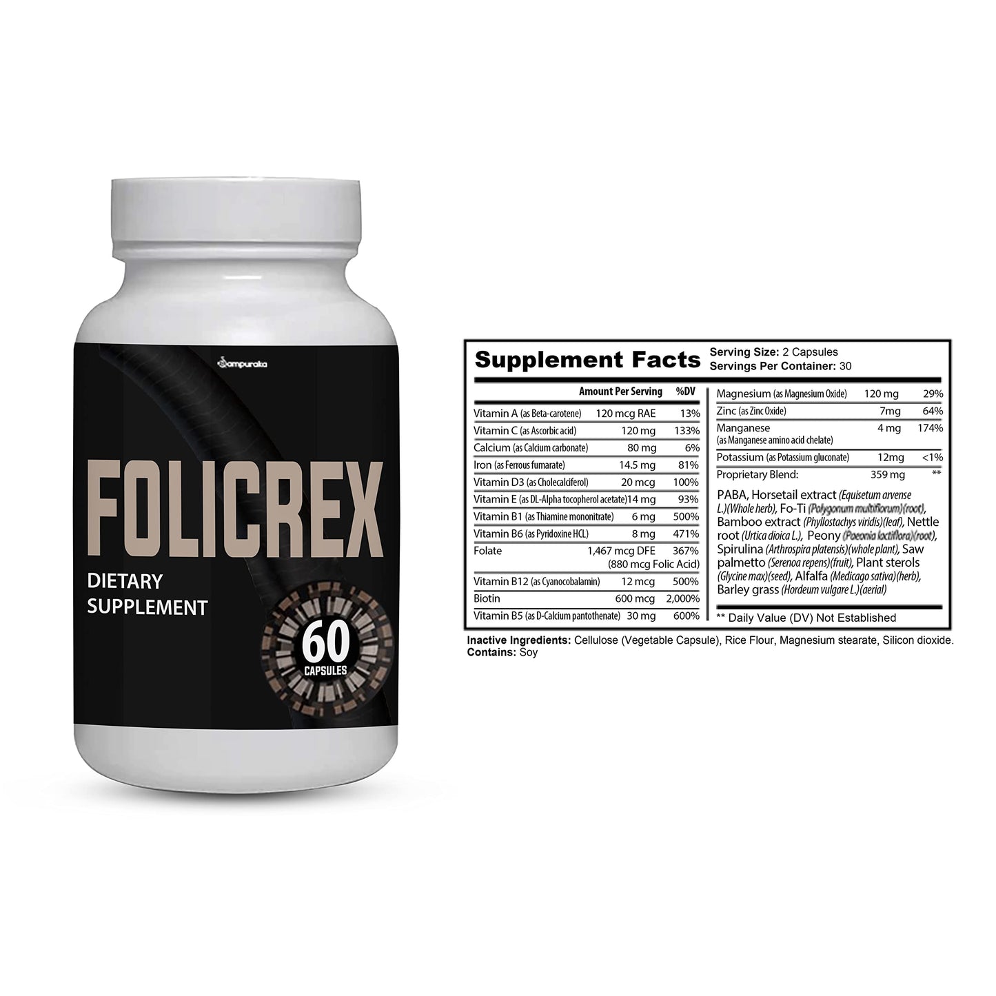 Sampuraka Folicrex Advance New Formula Supplement Capsules 180 Count