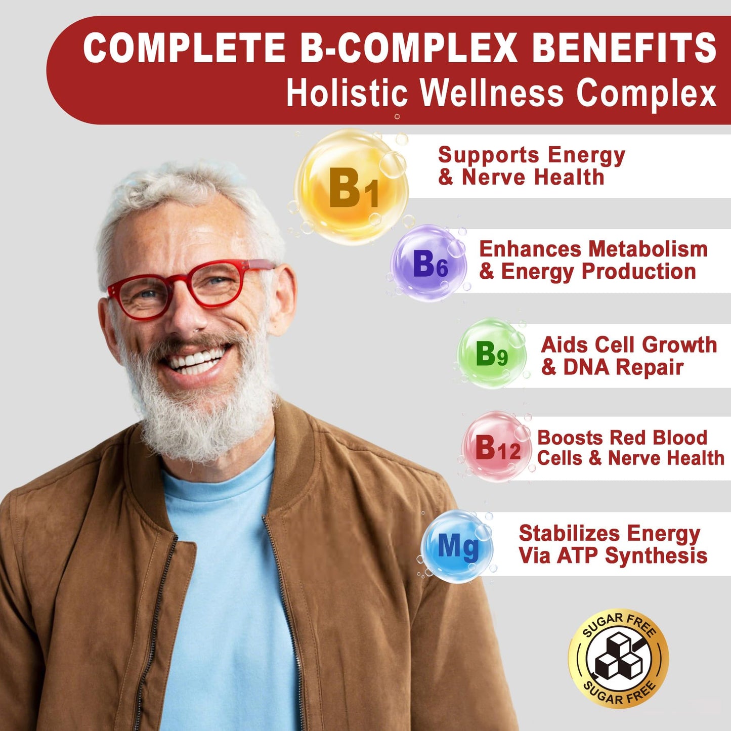 Safgumjel Vitamin B1 (Benfotiamine) Gummies 500mg – B1 B6 B12 with Magnesium for Energy Metabolism and Healthy Nervous System, Chewable B Complex for Adults & Kids – Vegan, Sugar Free, 60 Ct
