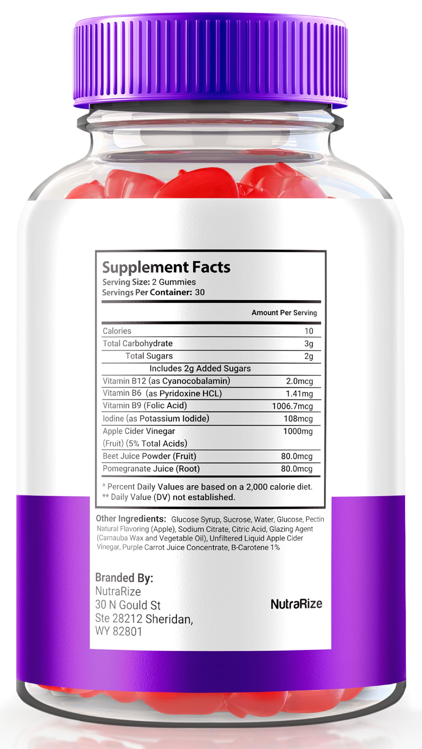 NutraRize Ultra Quick Keto ACV Gummies, 180 Gummies