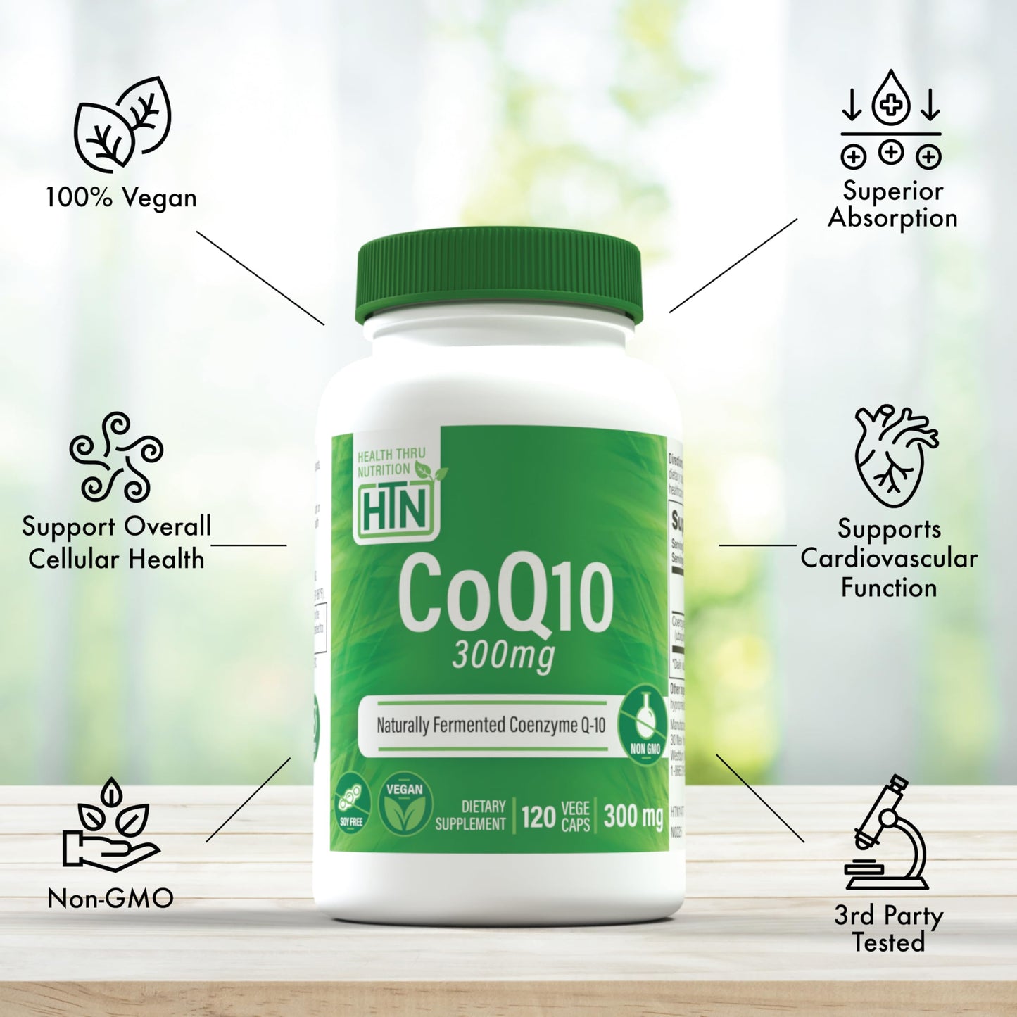 Health Thru Nutrition CoQ-10 300mg Capsule, 120 Count