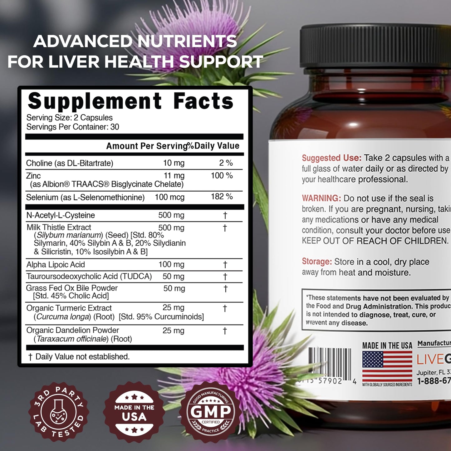 LIVEGOOD Liver Support Supplement Capsule, 60 Count