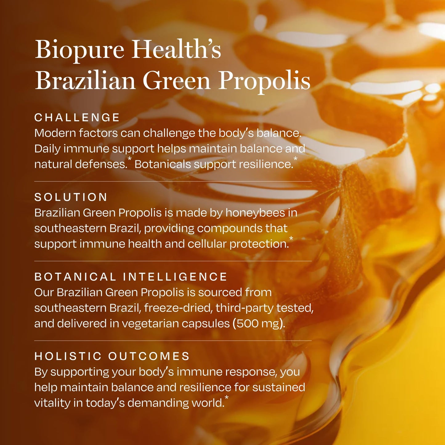 BioPure Brazilian Green Propolis Pure Propolis Extract – Natural Freeze-Dried Extract with Atrepillin-C and Phenols to Support Respiratory, Gastrointestinal, and Immune Function, 60 Capsules