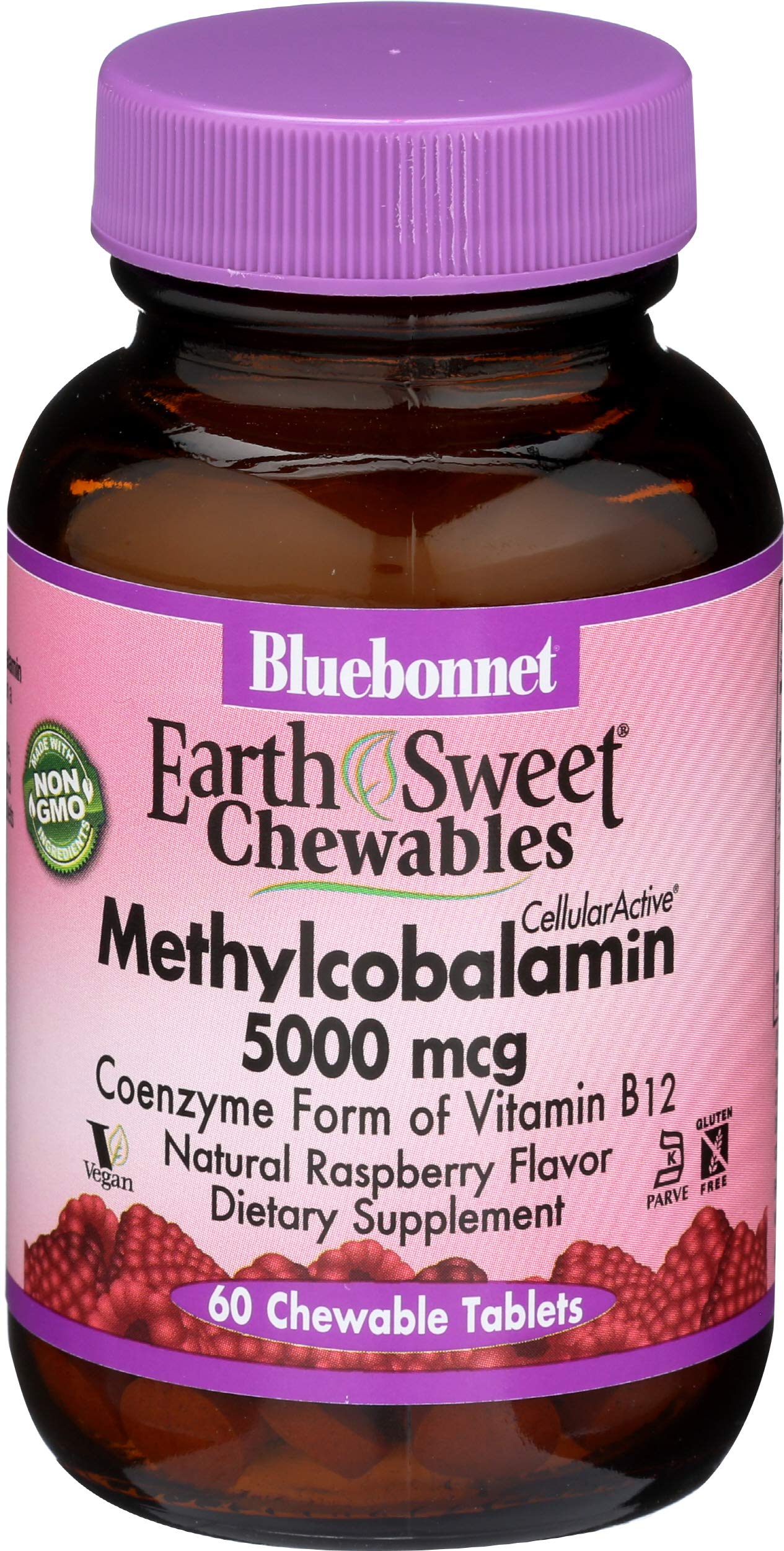BlueBonnet Methylcobalamin 5000 mcg Chewable Tablets, CellularActive, 60 Count