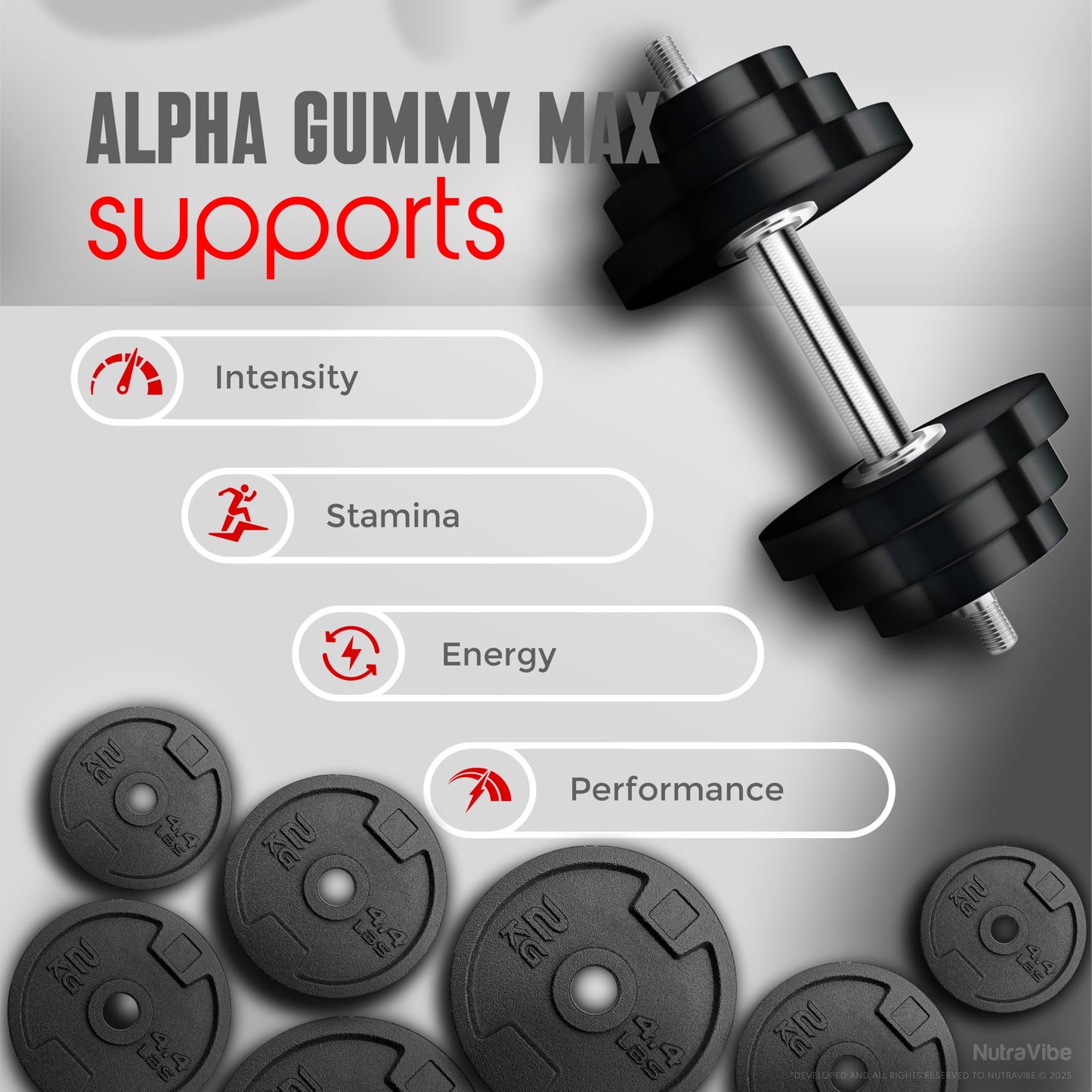 NutraVibe Alpha Gummy Max for Men Gummy 180 Gummies