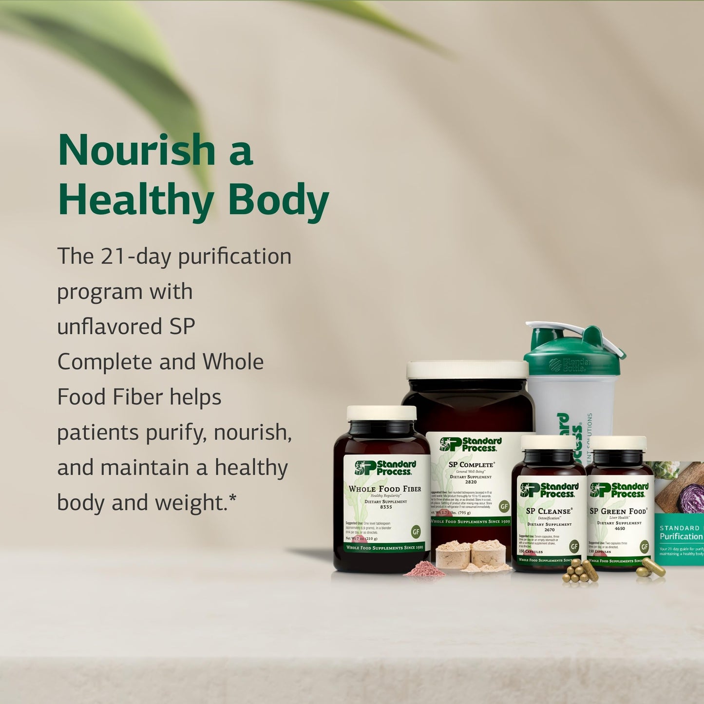 Standard Process Inc. Purification Product Kit with SP Complete and Whole Food Fiber Capsules, 7-Piece Set