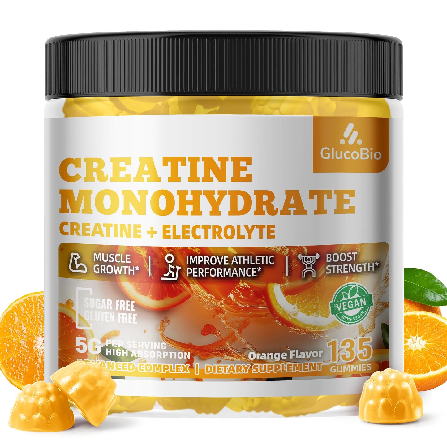 GlucoBio Creatine Monohydrate Gummies 135 Count