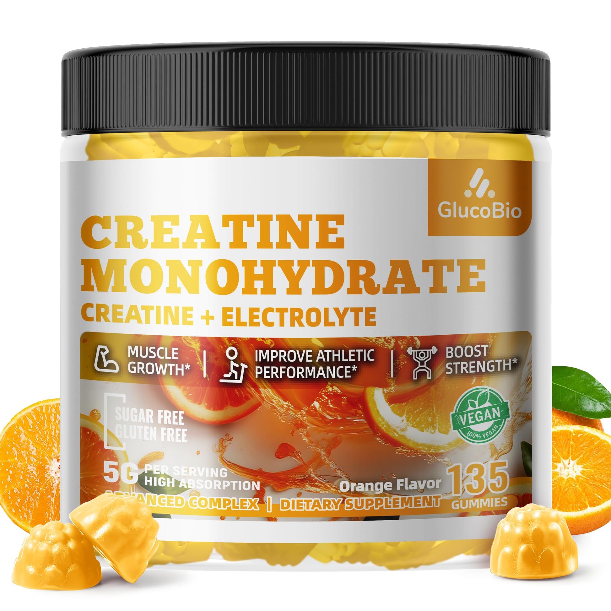 GlucoBio Creatine Monohydrate Gummies 135 Count