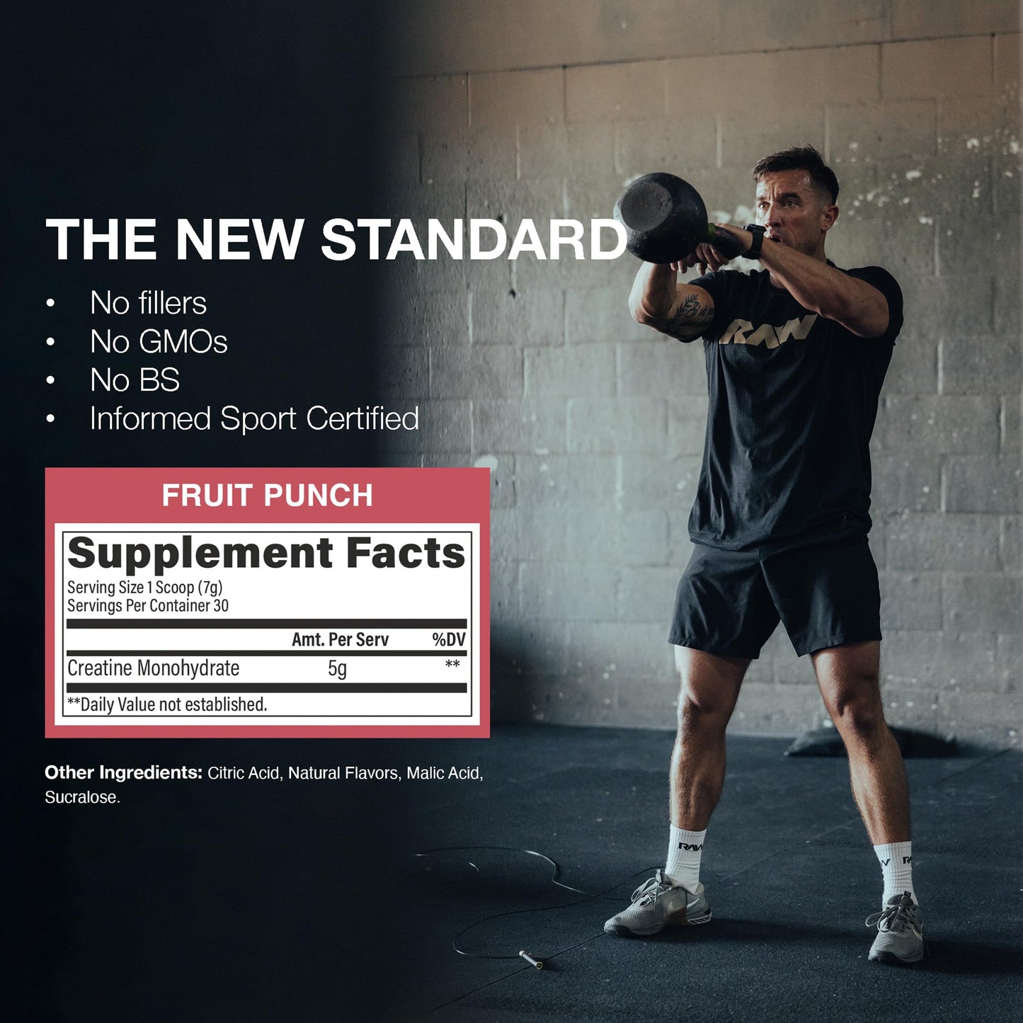RAW Creatine Monohydrate Powder 12.35 Ounce