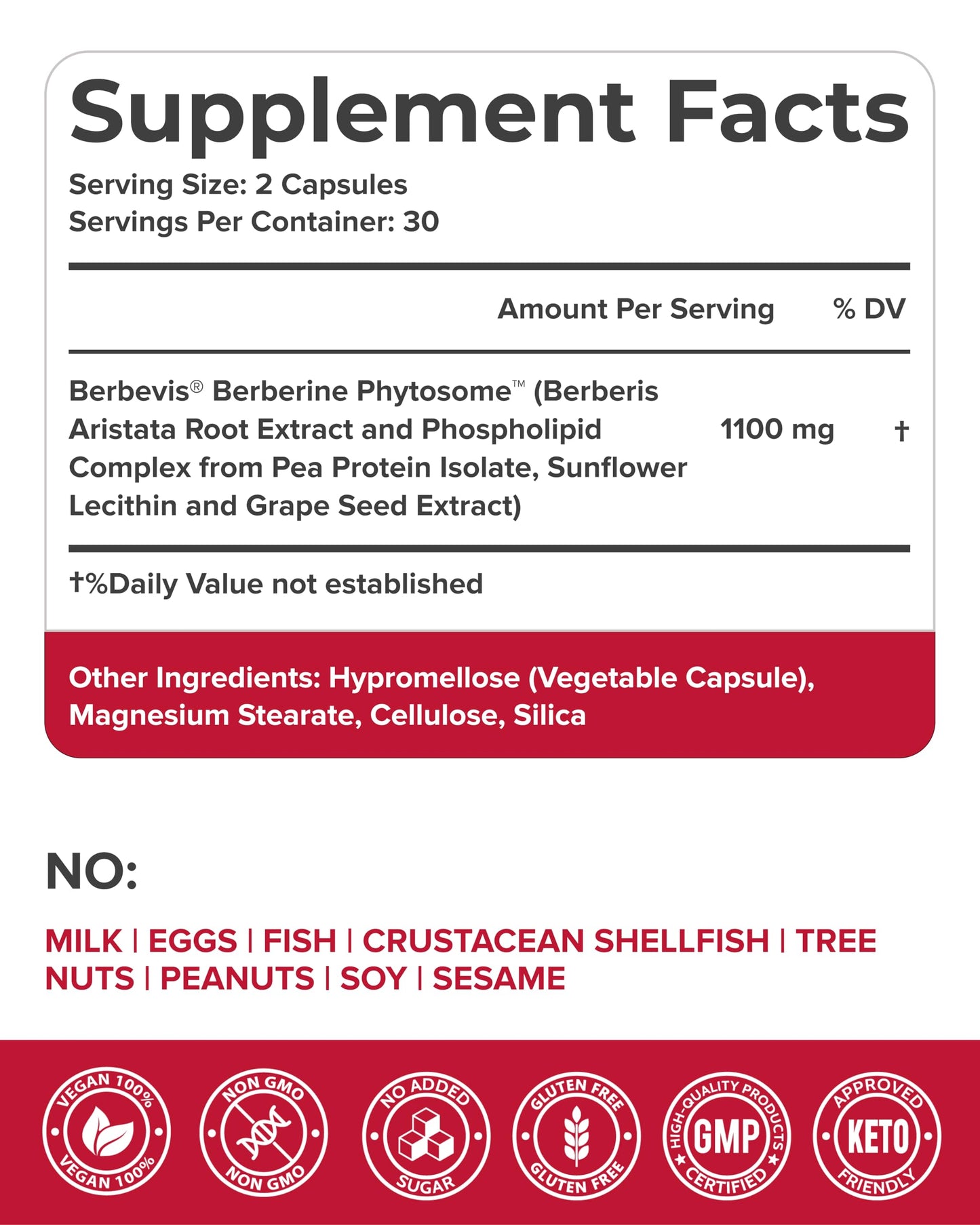 PURECRAFT Berberine Bioavailable Phytosome 1000mg Capsule, 60 Capsules