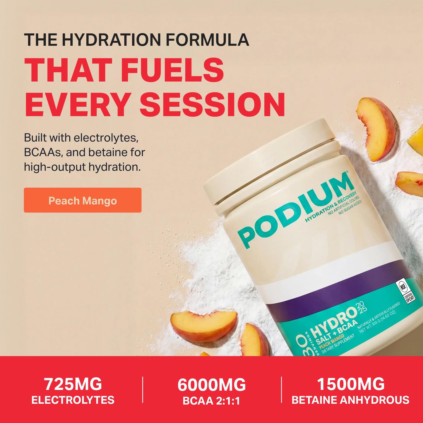 Podium Nutrition Instantized BCAA Powder, 14.82 oz