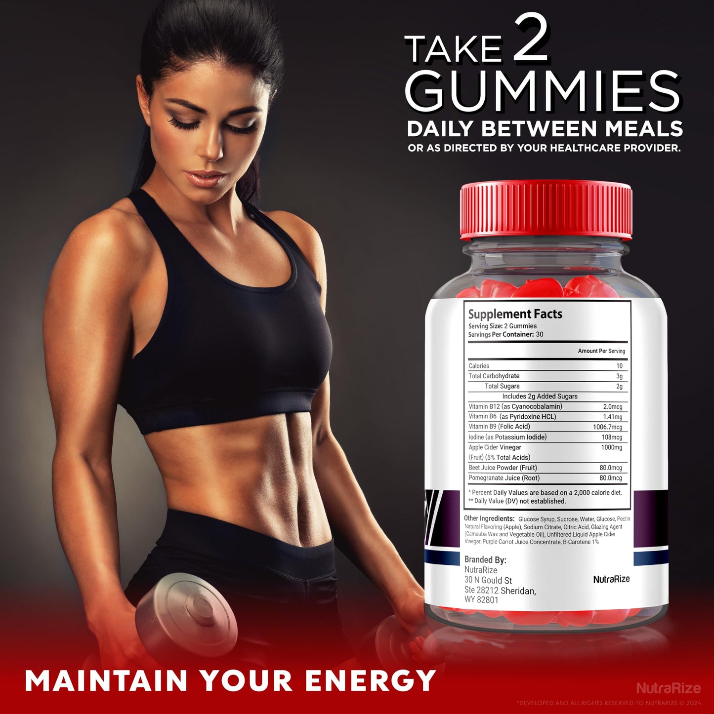 NutraRize Ketonara Keto ACV Gummies, 120 Gummies