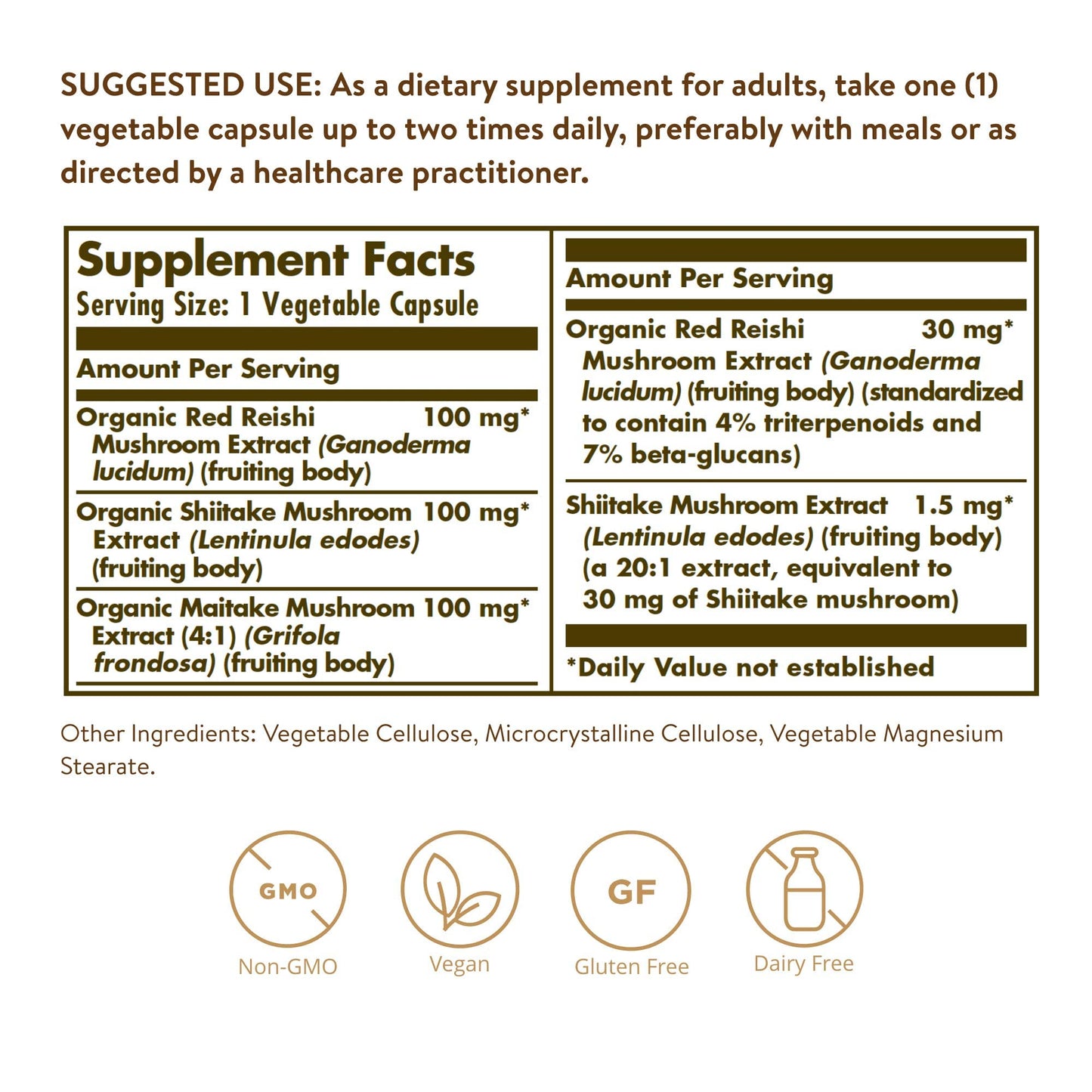 Solgar Multi-Mushroom Complex Capsules 50 Count