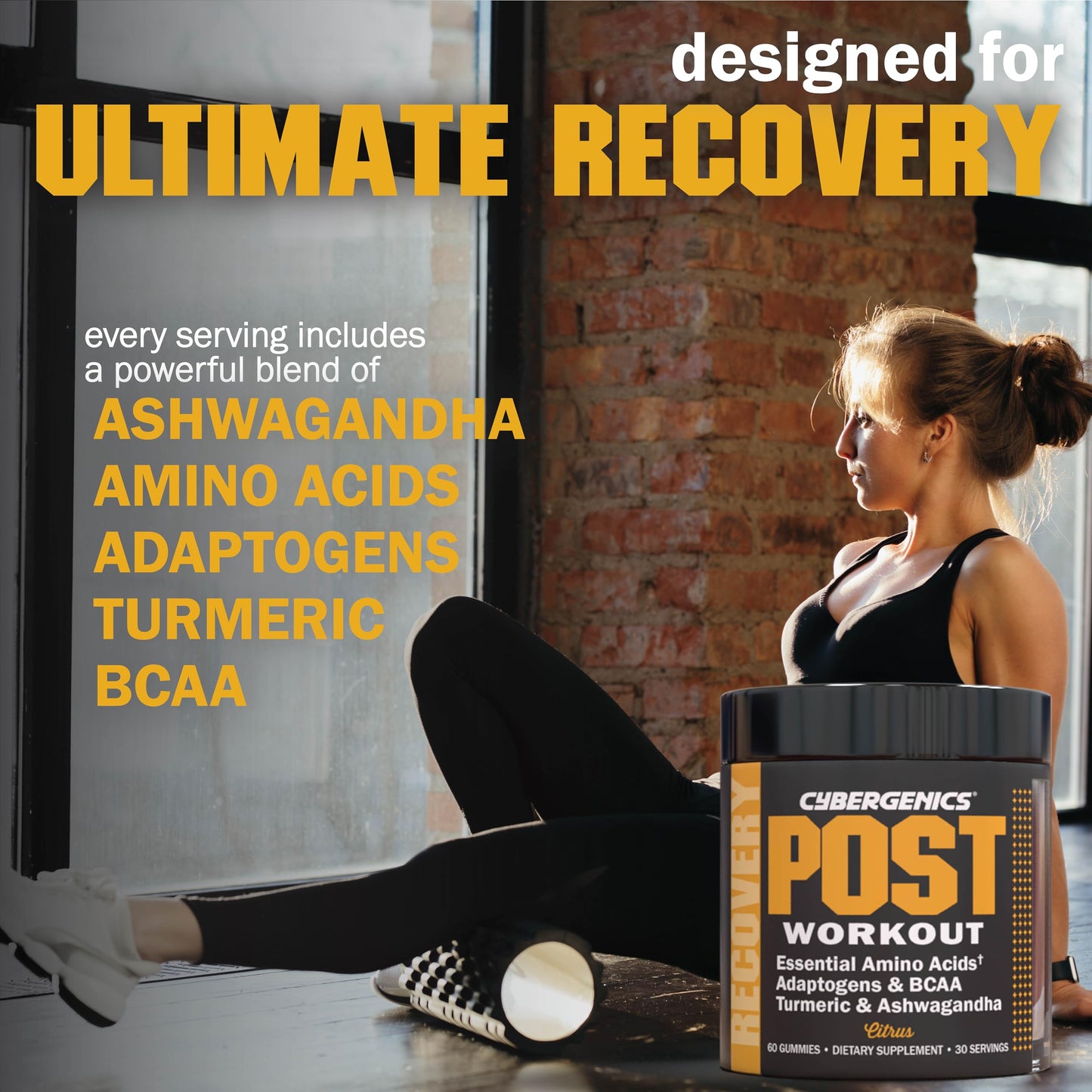 Cybergenics Post-Workout Gummies Recovery Accelerator, 60 Gummies
