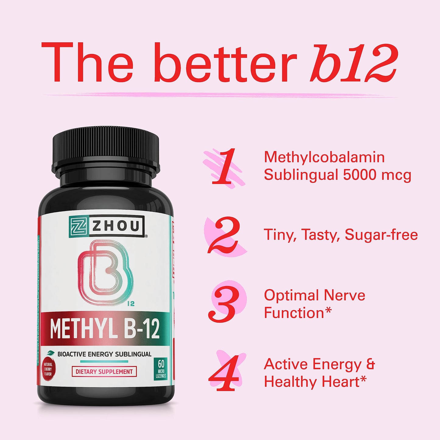 ZHOU Methyl B12 Lozenges 60 Count
