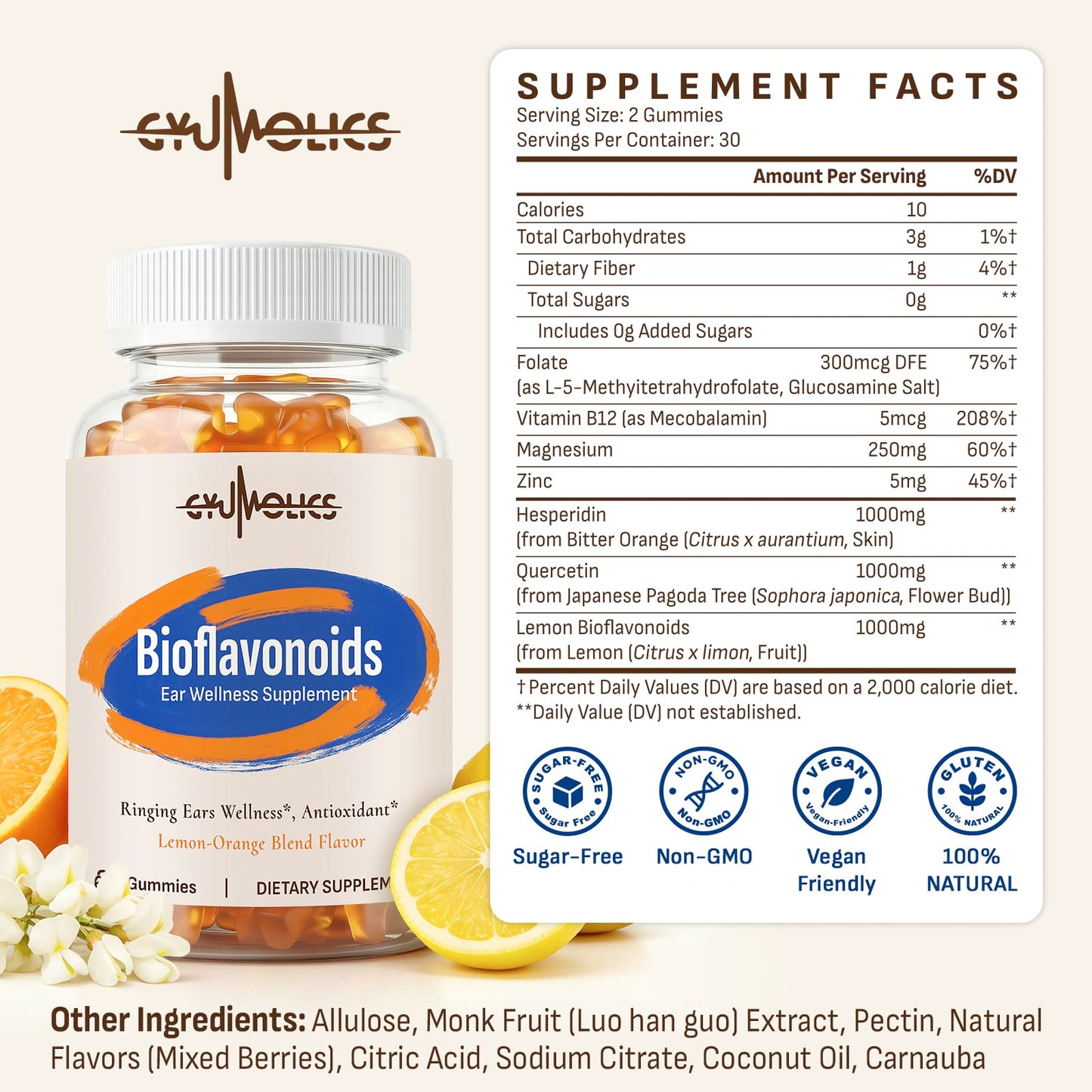Gyumolics Flavonoid Supplement 3000mg Bioflavonoids Gummy 60 Gummies