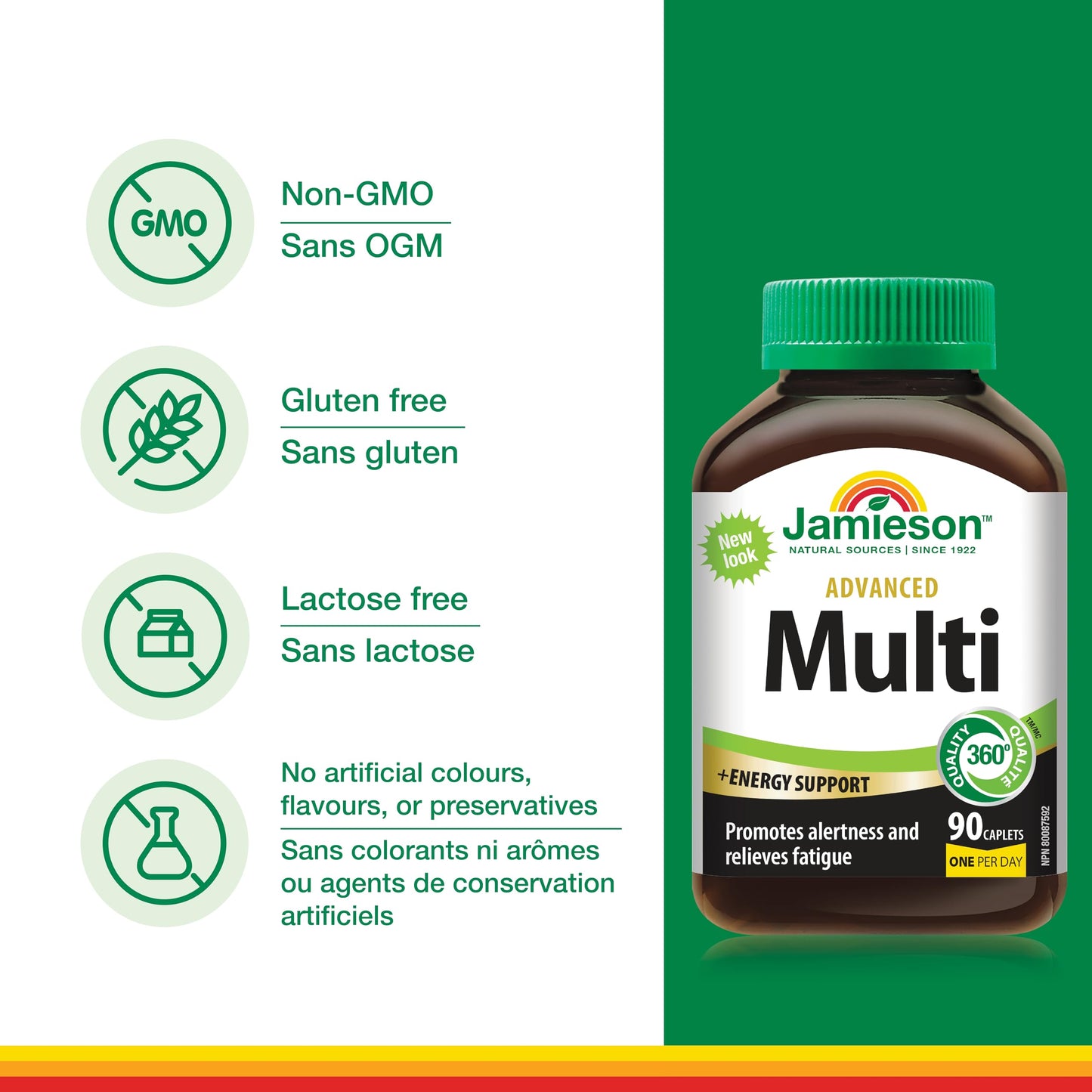 Jamieson Laboratories Advanced Multi + Energy Support Caplets, 90 Caplets