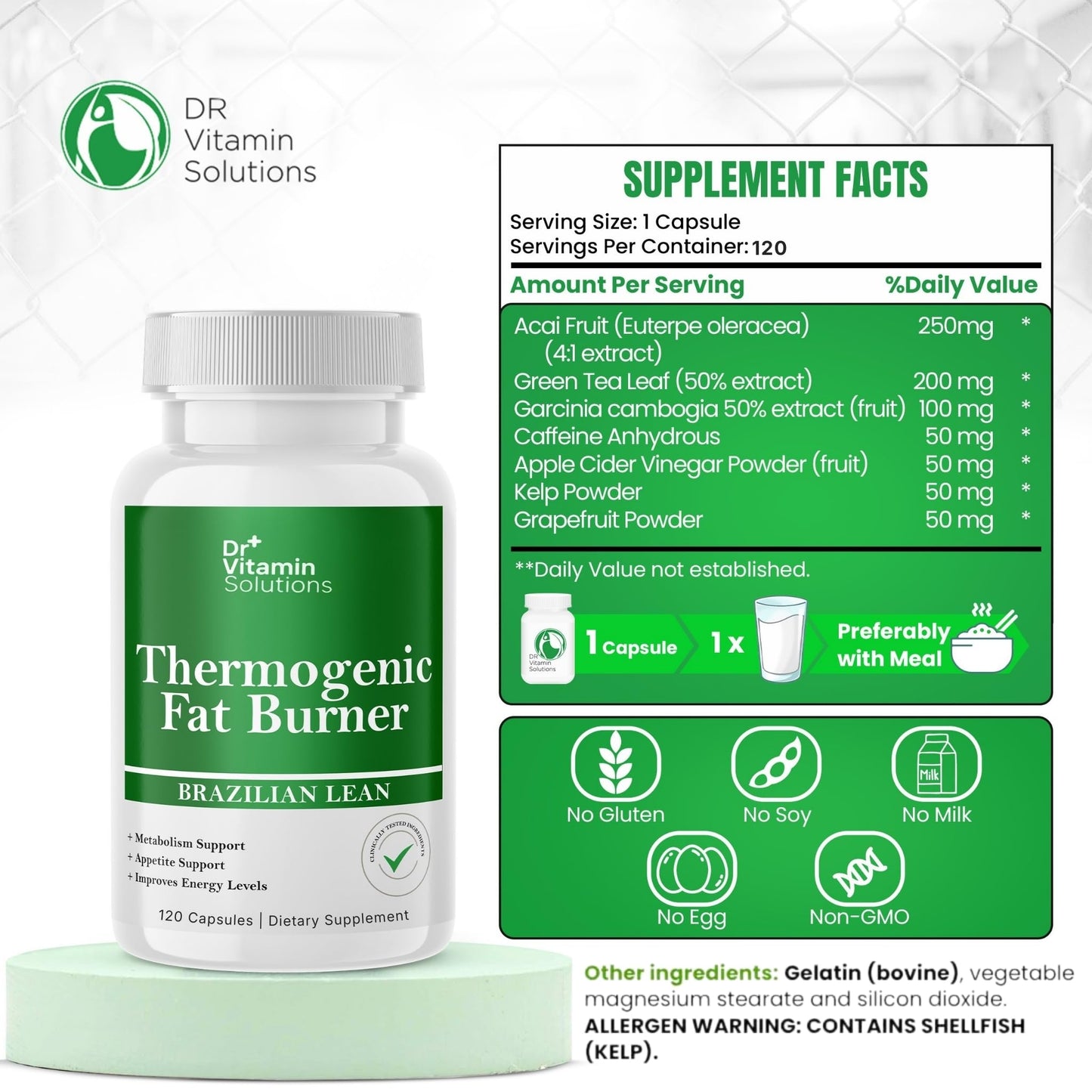 DR VITAMIN SOLUTIONS Thermogenic Fat Burner for Women and Men Capsule 120