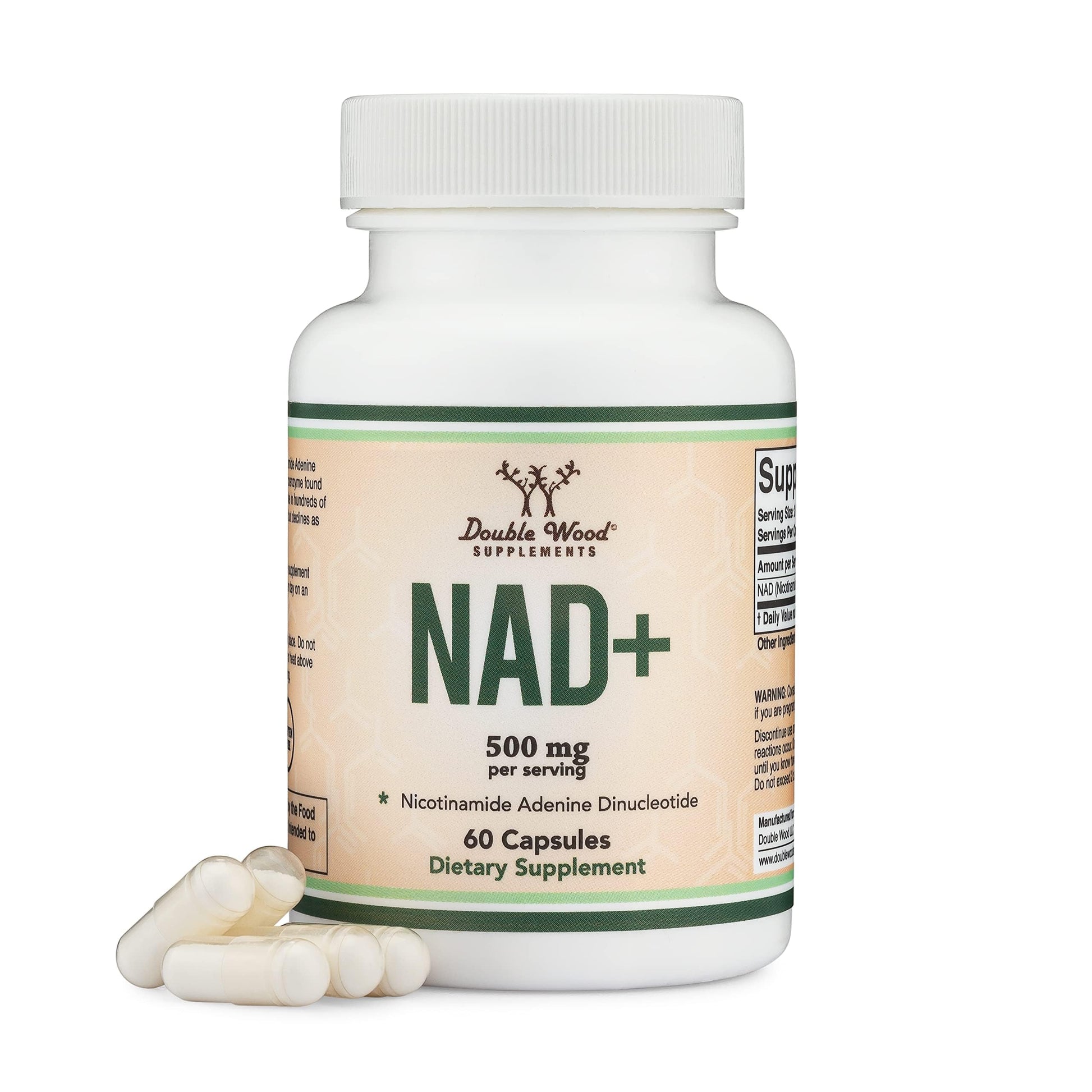 Double Wood Supplements NAD+ Anti Aging & Cell Regeneration Capsules, 60 Count