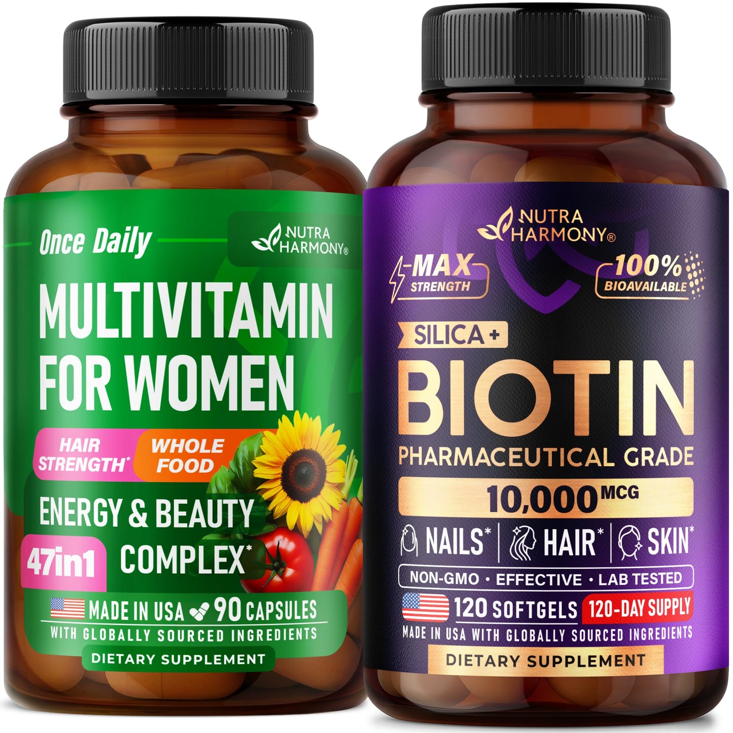 NUTRAHARMONY Multivitamins for Women & Biotin Softgels, 210 Count