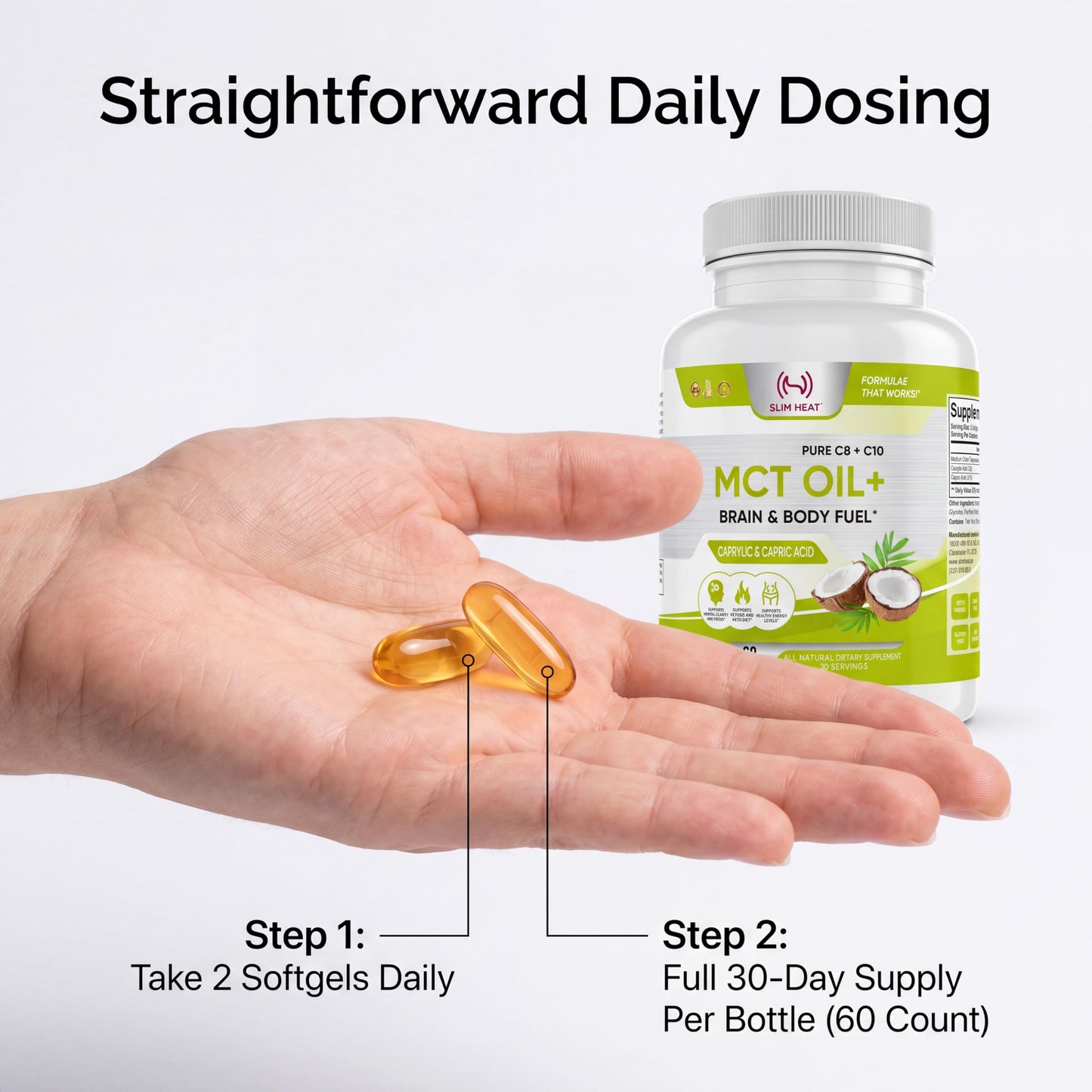 Slim Heat MCT Oil Softgel 2000mg, 60 Count