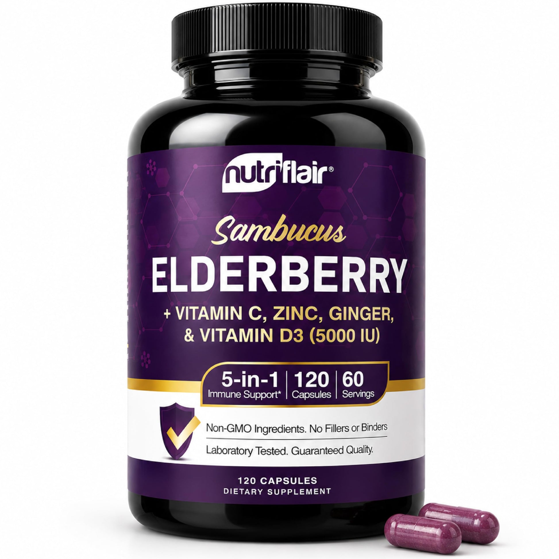 NutriFlair Sambucus Elderberry Capsules 120 Capsules