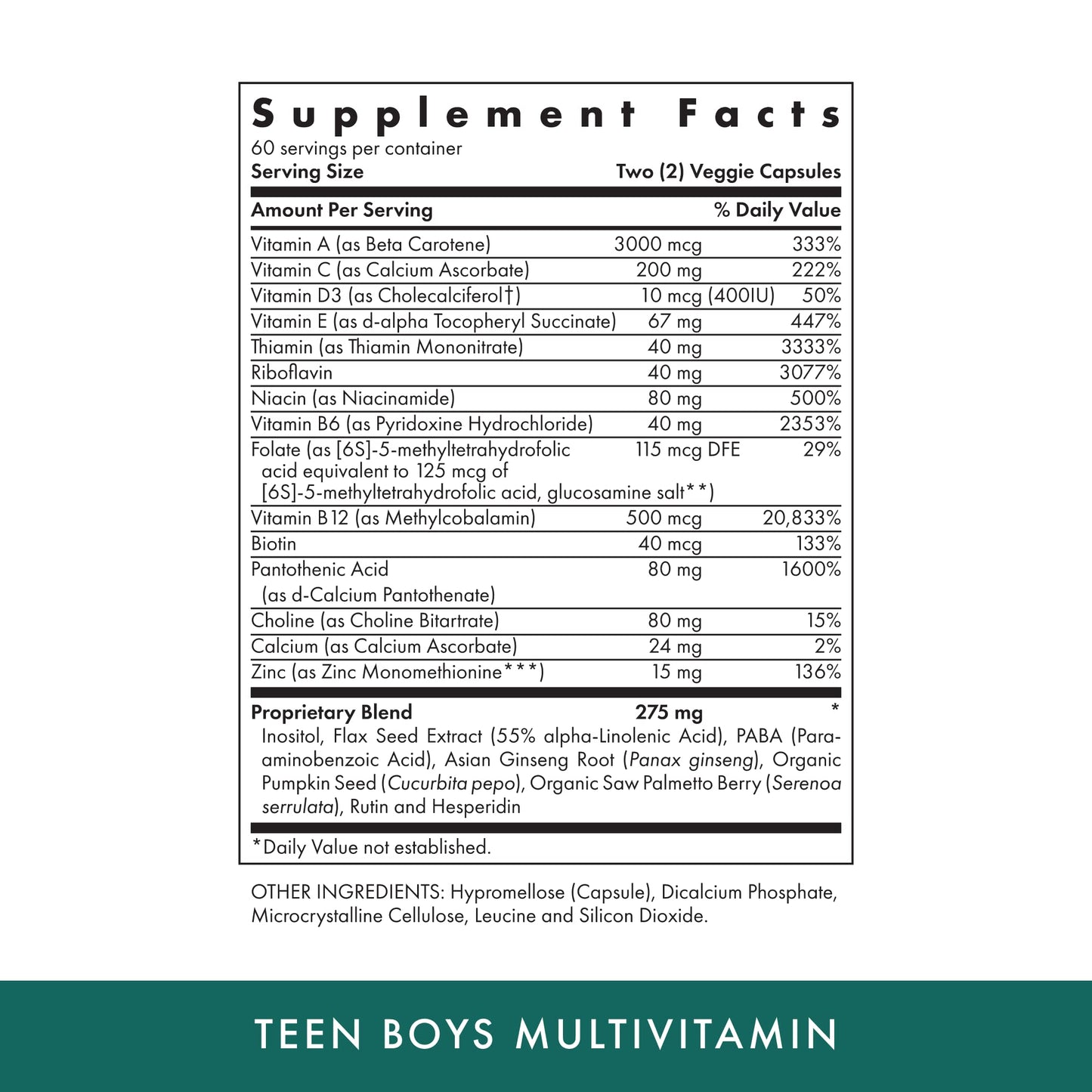 Michael's Health Naturopathic Programs Teen Boys Daily Multivitamin Supplement Capsule 120 Count