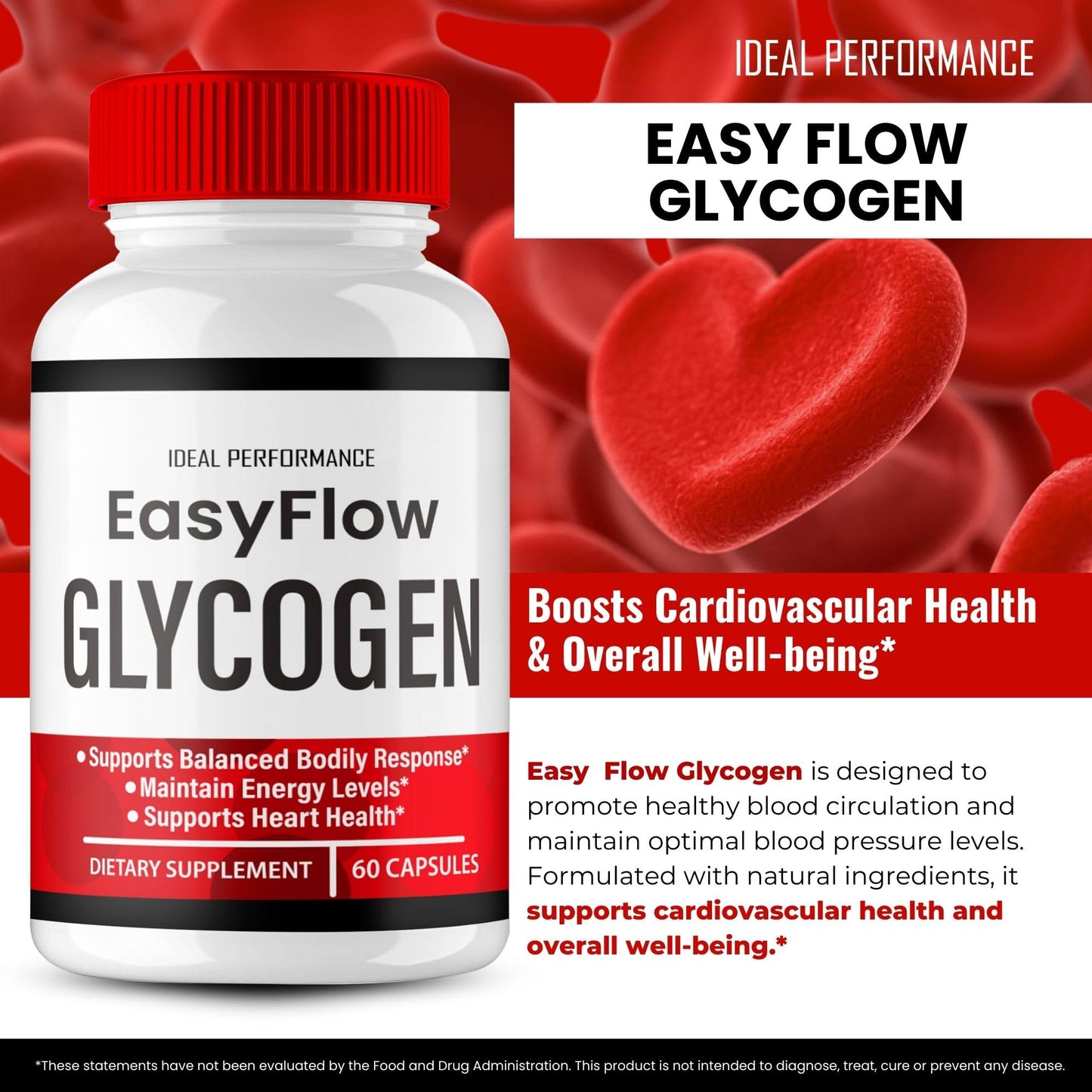 IDEAL PERFORMANCE Easy Flow Glycogen Support Capsules, 60 Capsules