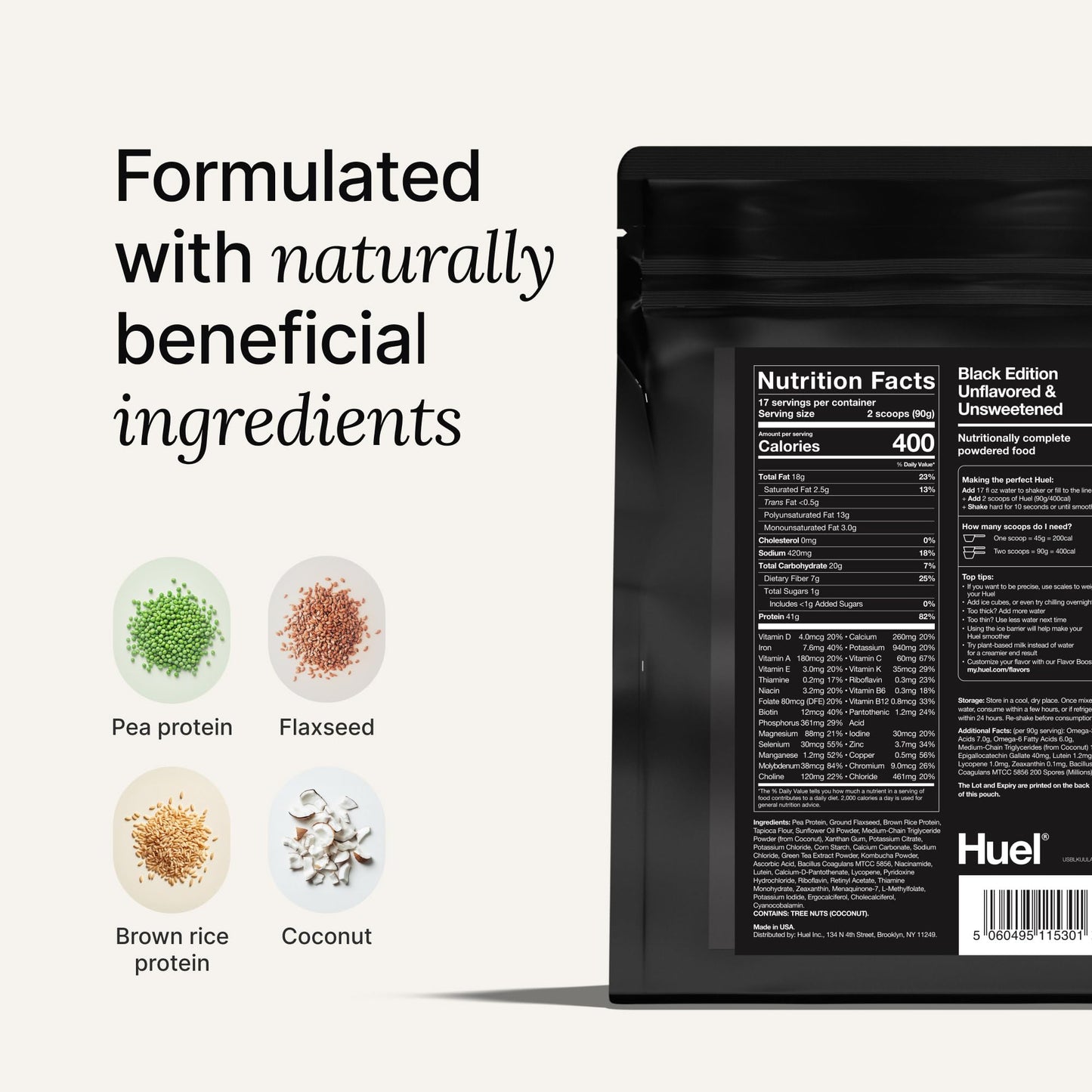 Huel Black Edition Banana 40g Vegan Protein Powder, 53.92 oz