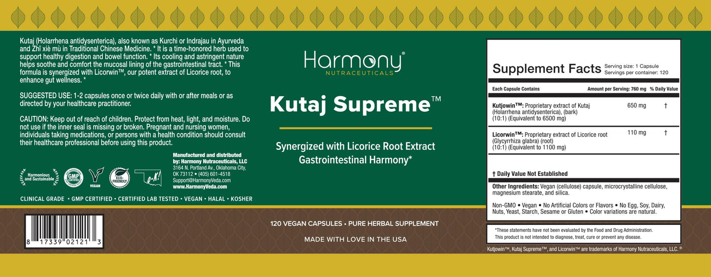 Harmony Nutraceuticals Kutaj Supreme Capsules 120