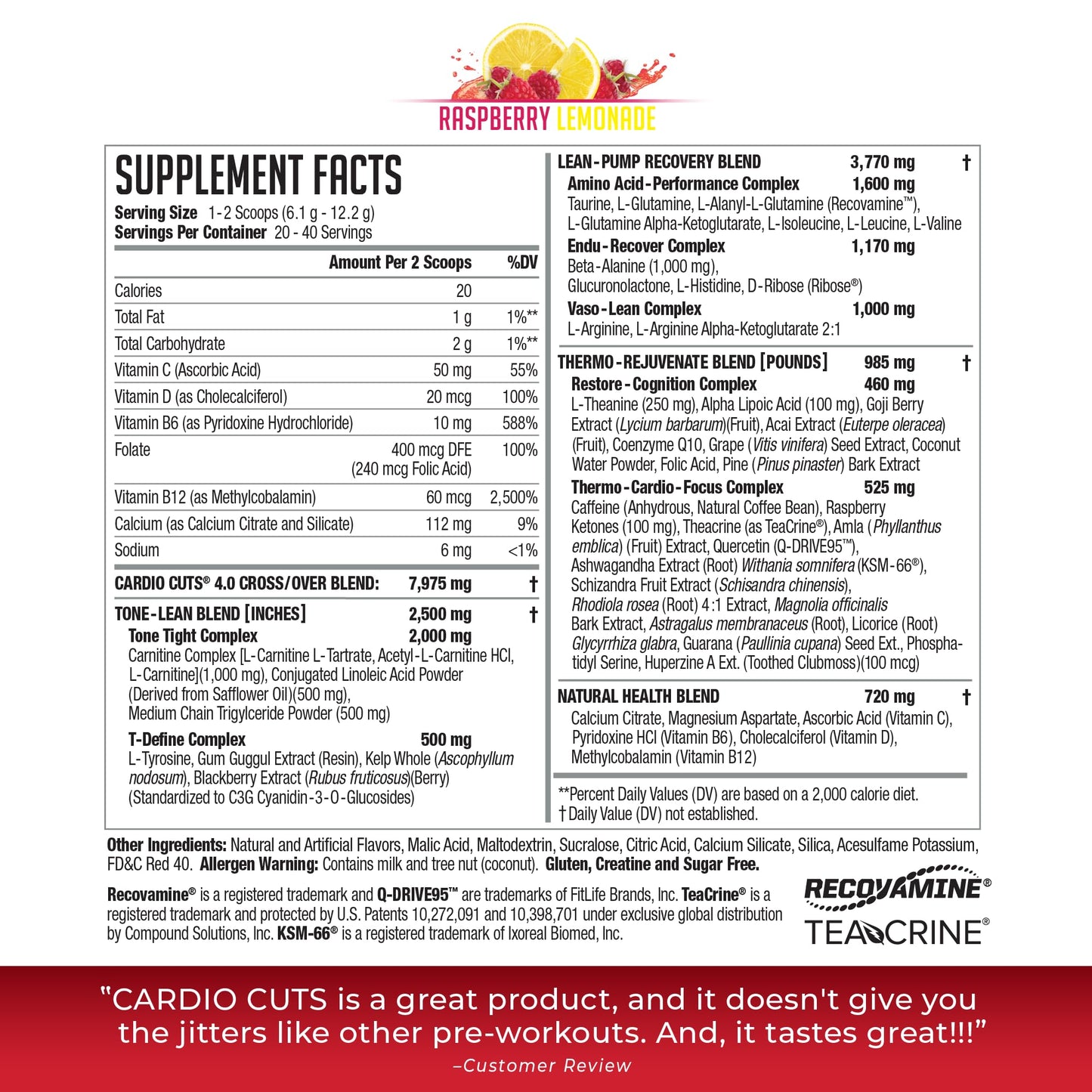 Cardio Cuts NDS Nutrition 4.0 Pre Workout Supplement Powder 8.6 Ounce