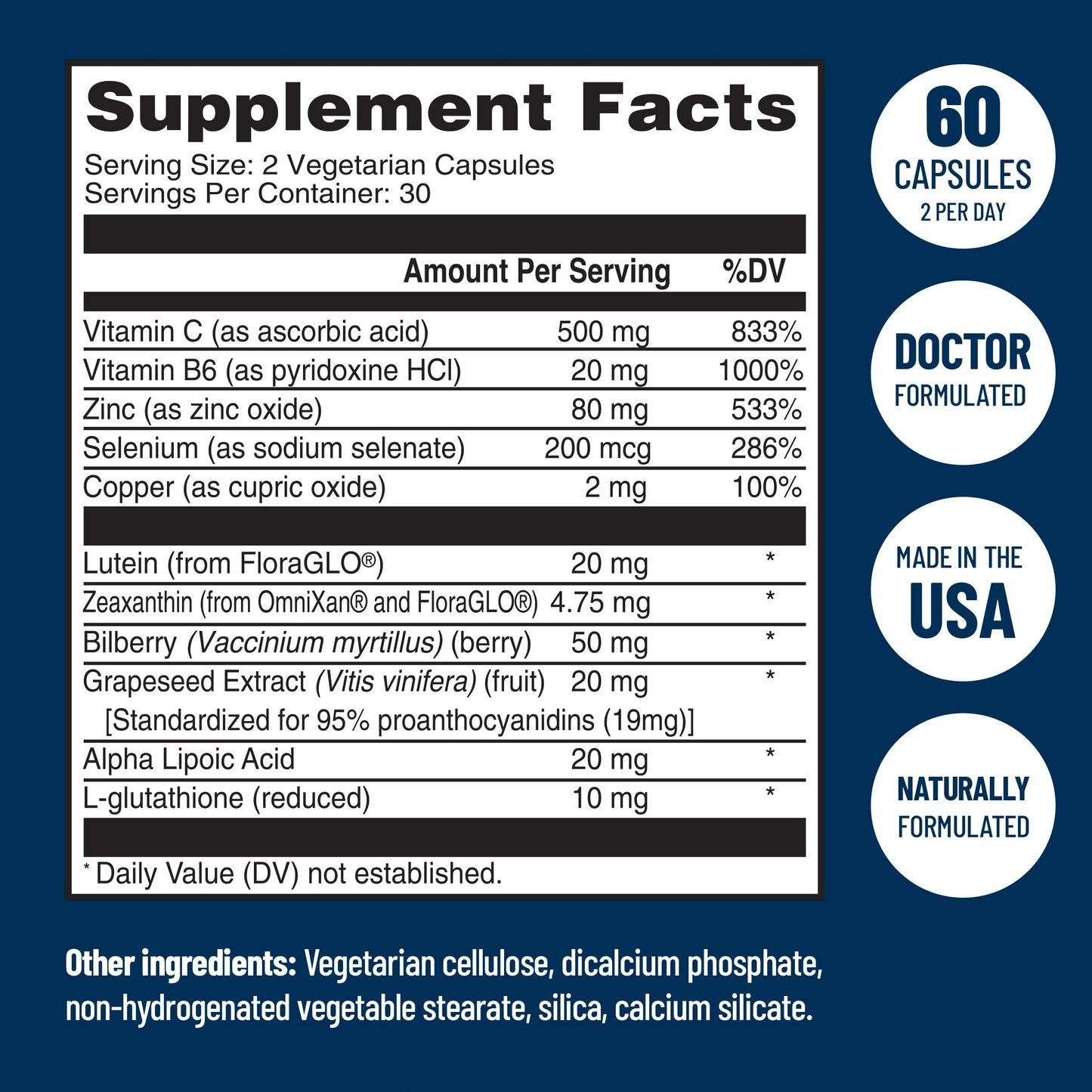 VisiVite AREDS 2 Eye Vitamins 60 Capsules
