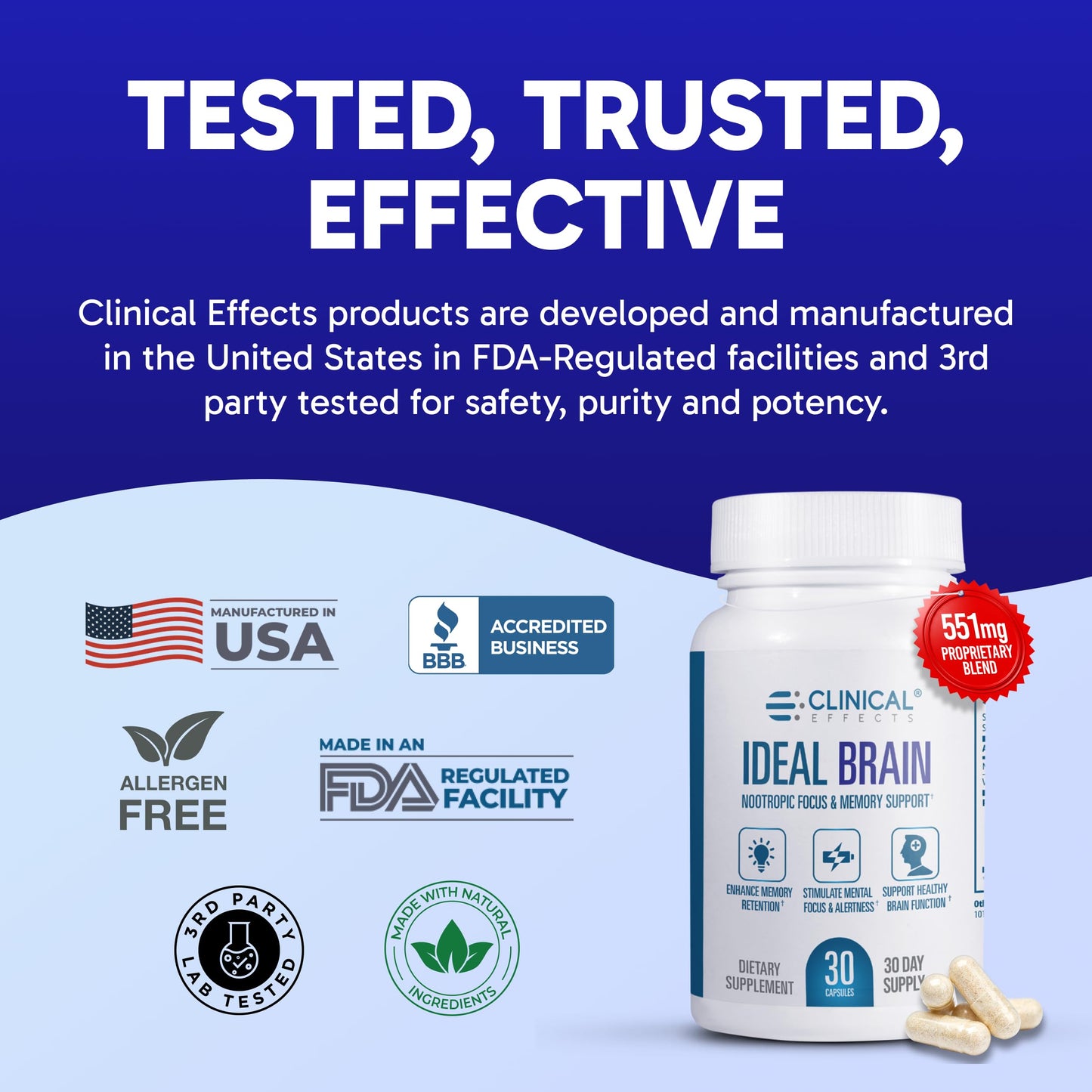 Clinical Effects Ideal Brain Capsule, 30 Count