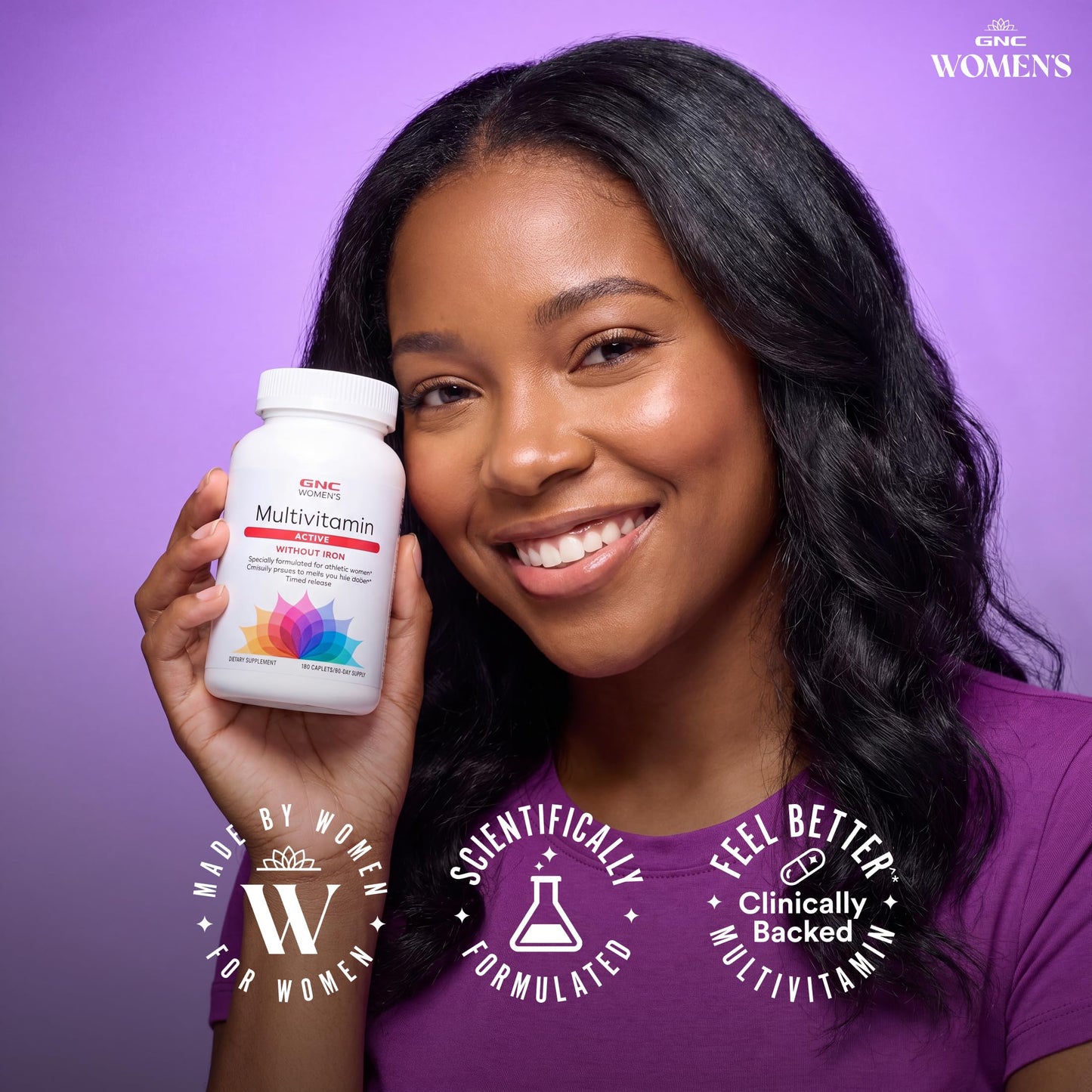 GNC Women's Multivitamin Active Without Iron, Joint Health Caplets, 180 Caplets